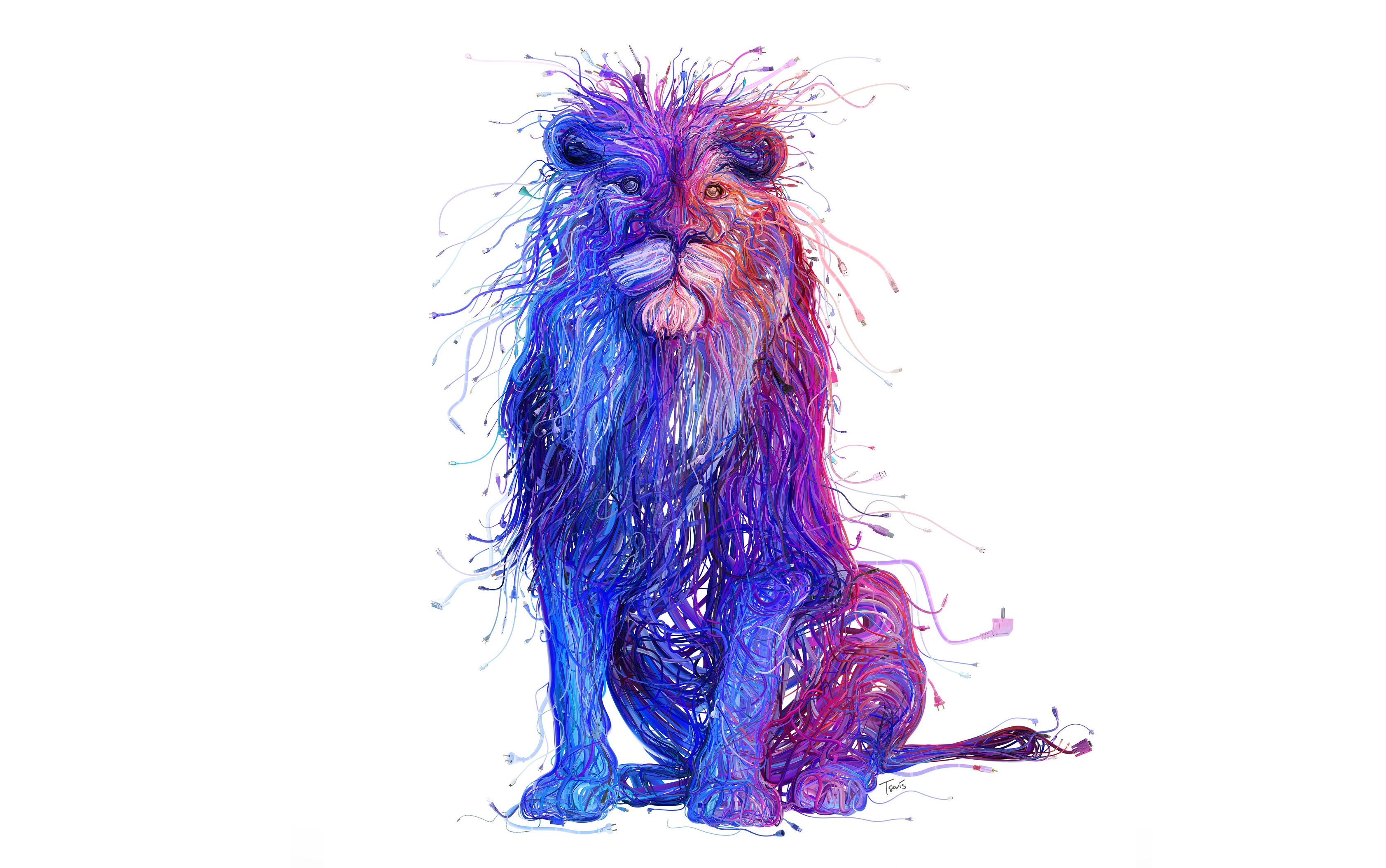 Free download wallpaper Lion, Animal, Colorful, Artistic on your PC desktop