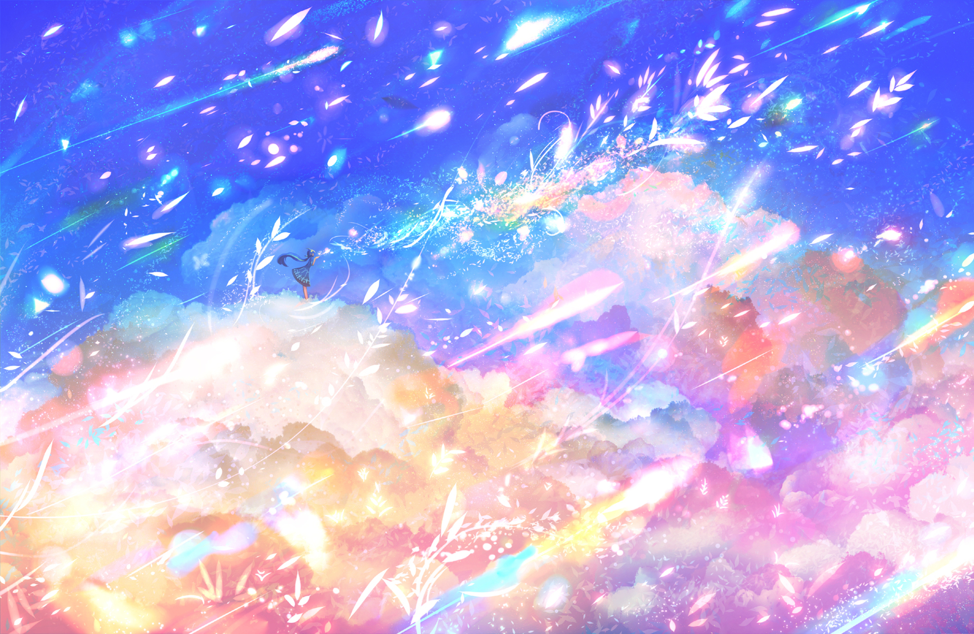 Free download wallpaper Anime, Fantasy, Colorful, Cloud, Original on your PC desktop