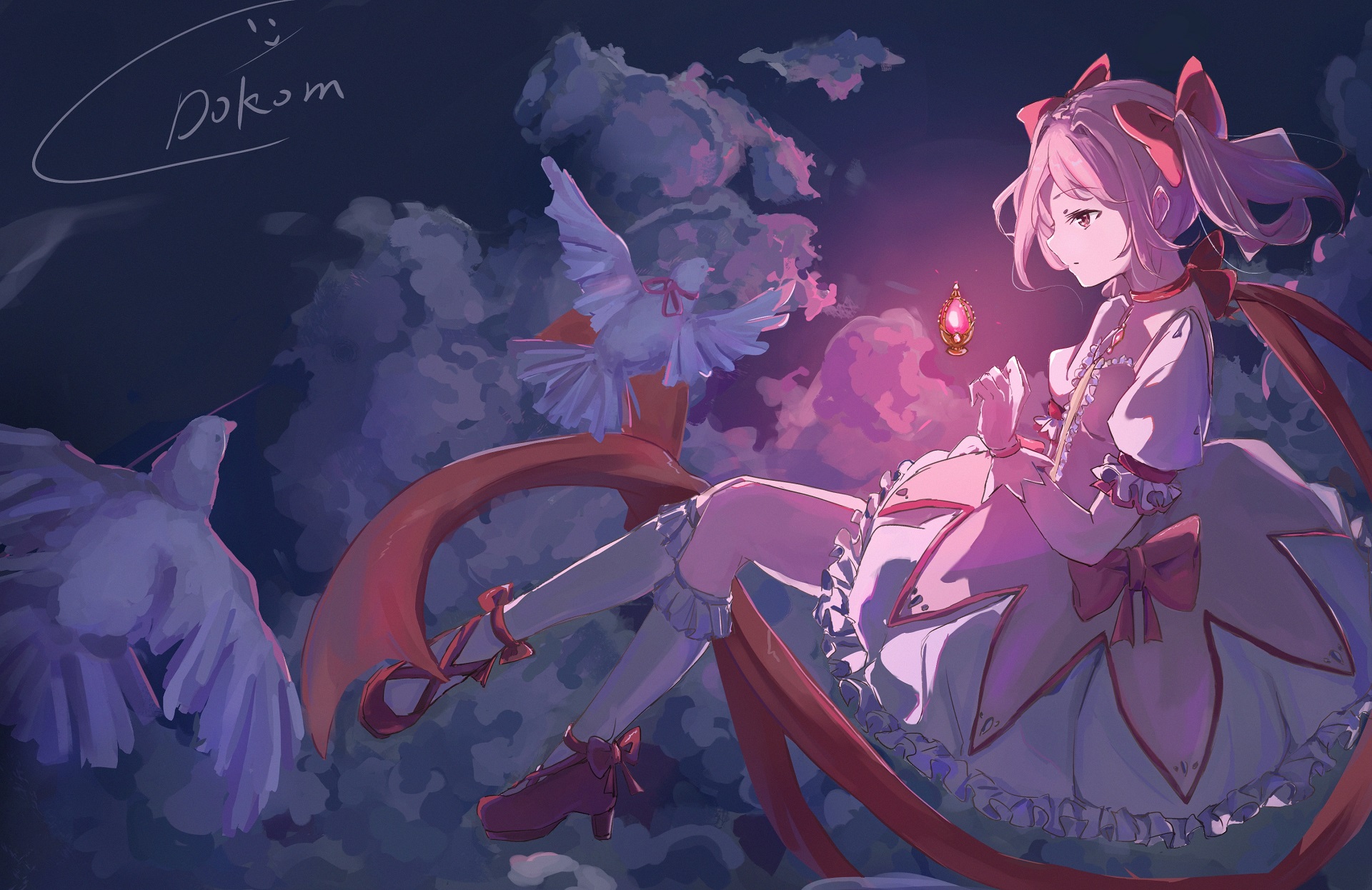 Free download wallpaper Anime, Bird, Puella Magi Madoka Magica, Madoka Kaname on your PC desktop