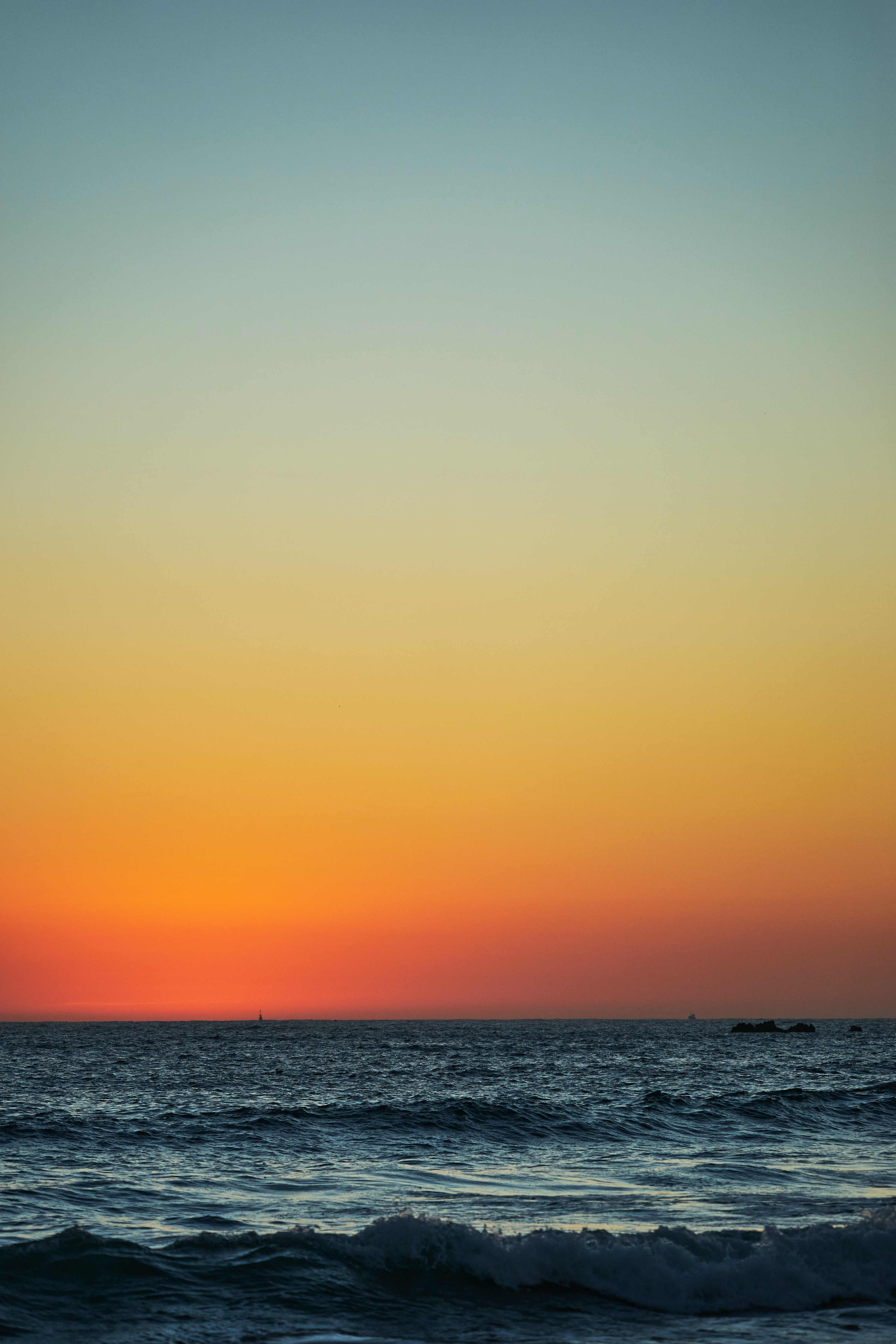 Download background wavy, nature, sunset, sea, waves, horizon
