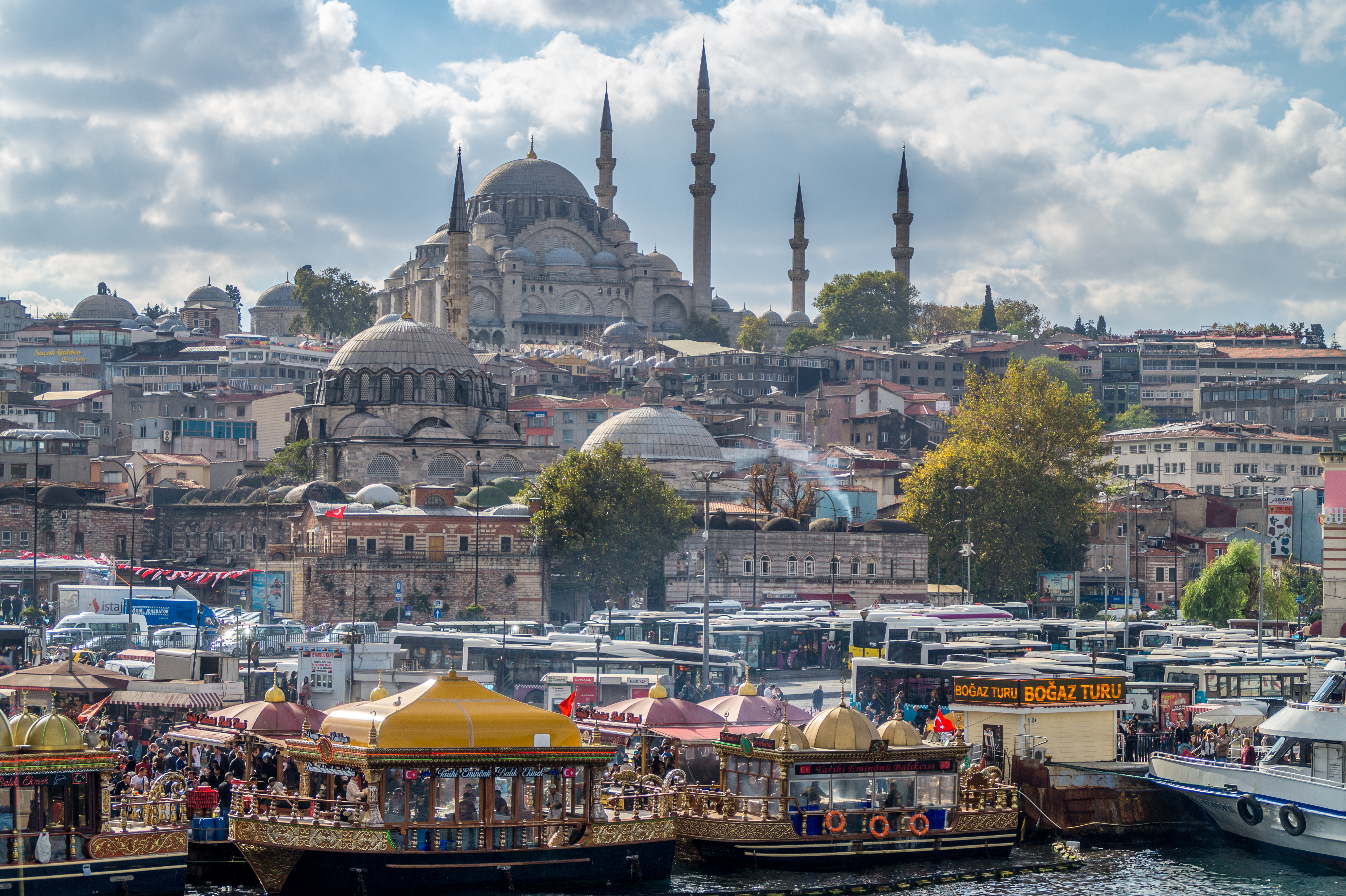 358333 télécharger l'image mosquée, turquie, istanbul, mosquée süleymaniye, mosquées, religieux, bateau, paysage urbain - fonds d'écran et économiseurs d'écran gratuits