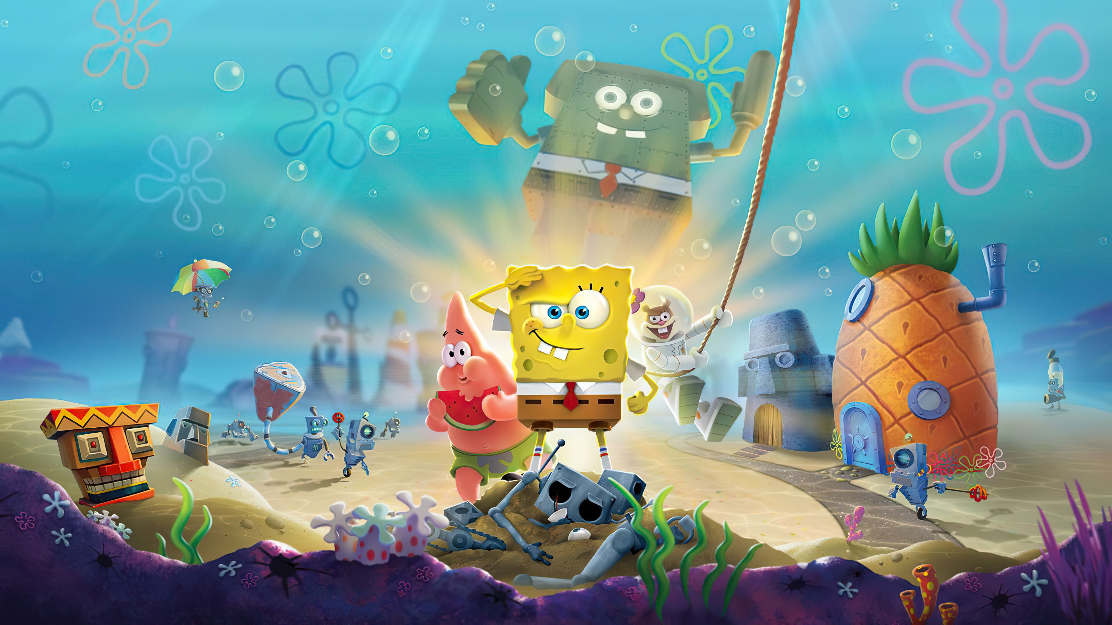 983569壁紙のダウンロードテレビゲーム, spongebob squarepants: ビキニボトムの戦い, パトリックスター, スポンジボブ-スクリーンセーバーと写真を無料で
