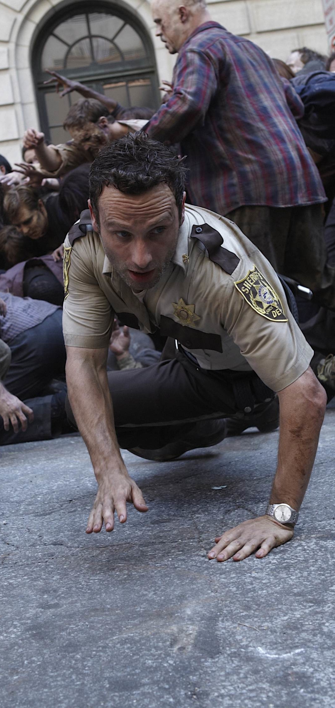 Handy-Wallpaper Fernsehserien, The Walking Dead, Rick Grimes, Andreas Lincoln kostenlos herunterladen.