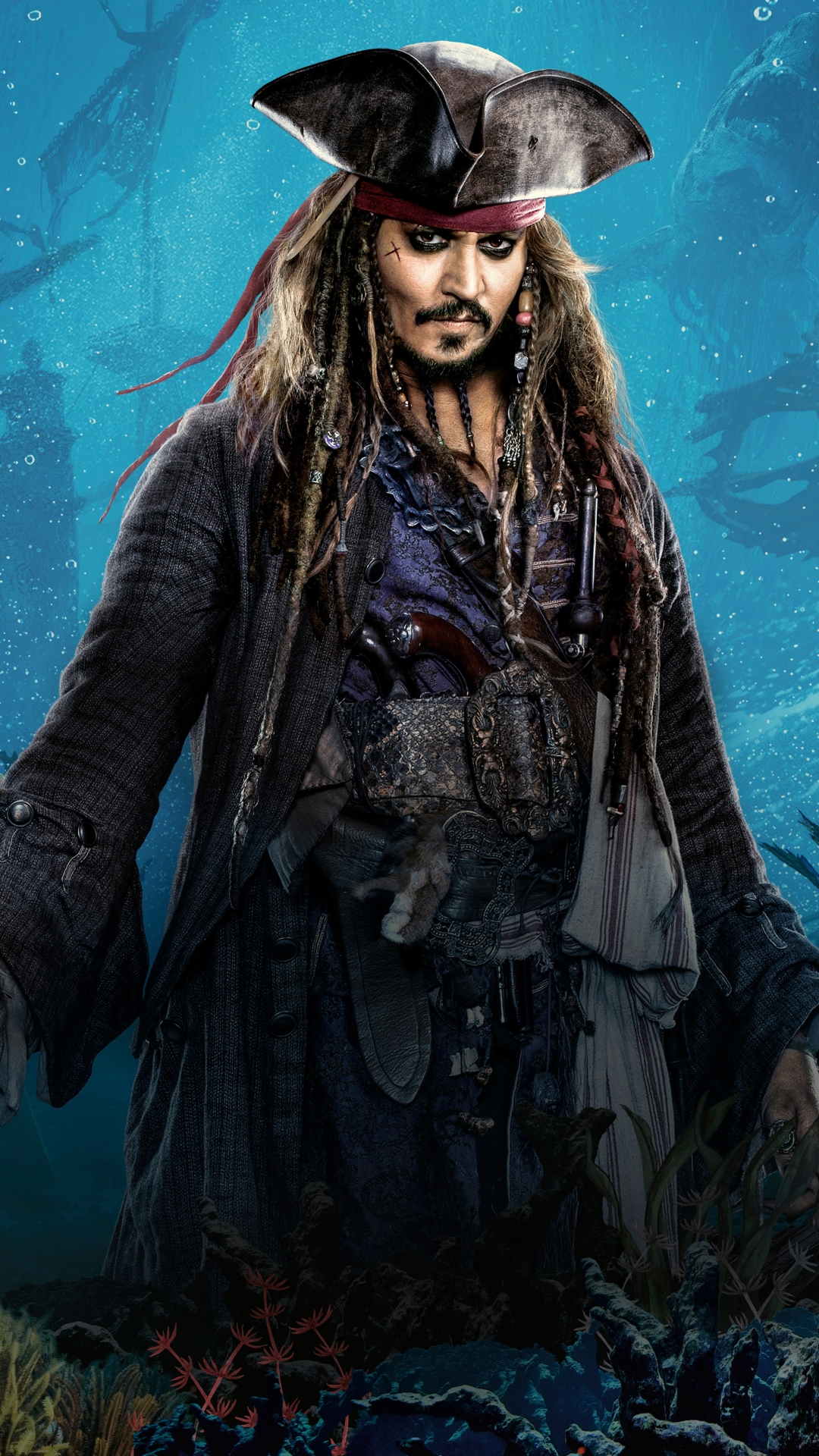 Baixar papel de parede para celular de Johnny Depp, Filme, Jack Sparrow, Piratas Do Caribe: A Vingança De Salazar gratuito.