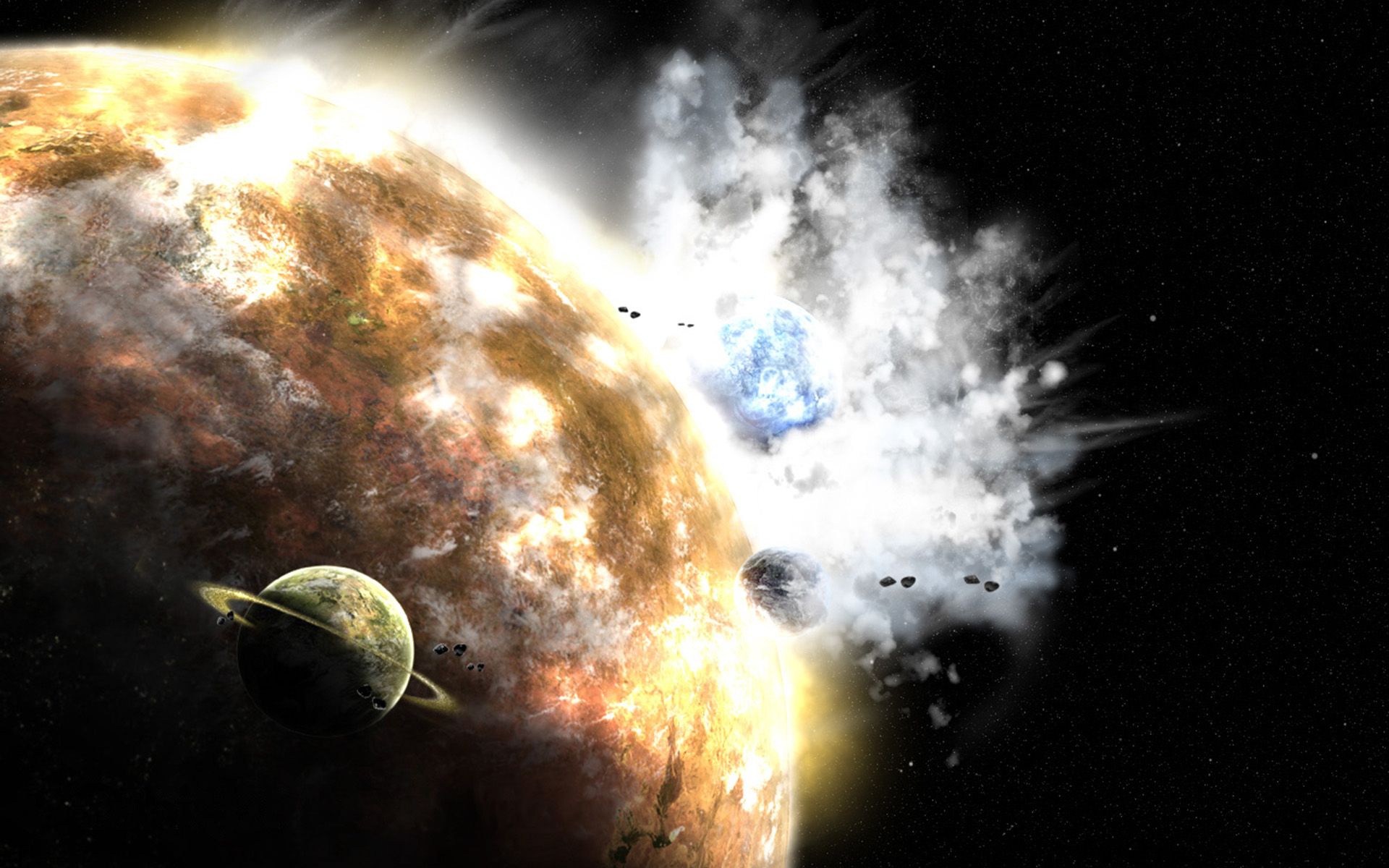 Free download wallpaper Space, Explosion, Sci Fi, Collision on your PC desktop