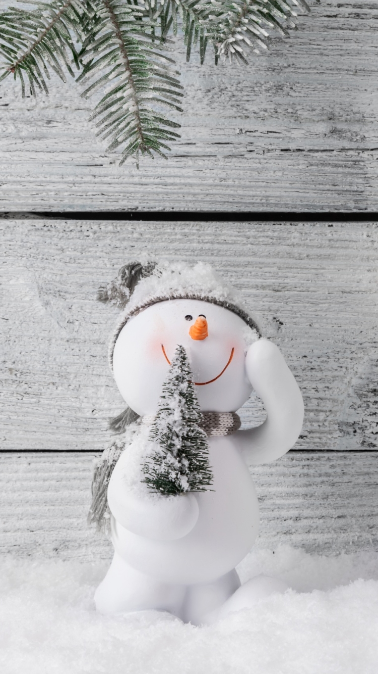 Download mobile wallpaper Winter, Snow, Snowman, Wood, Photography for free.