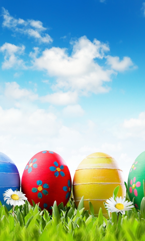 Download mobile wallpaper Sky, Easter, Holiday, Colors, Easter Egg for free.