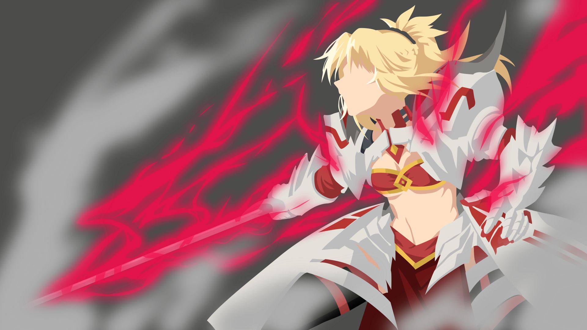 anime, fate/grand order, armor, blonde, fate (series), minimalist, mordred (fate/apocrypha), saber (fate series), saber of red (fate/apocrypha), sword, weapon, fate series iphone wallpaper