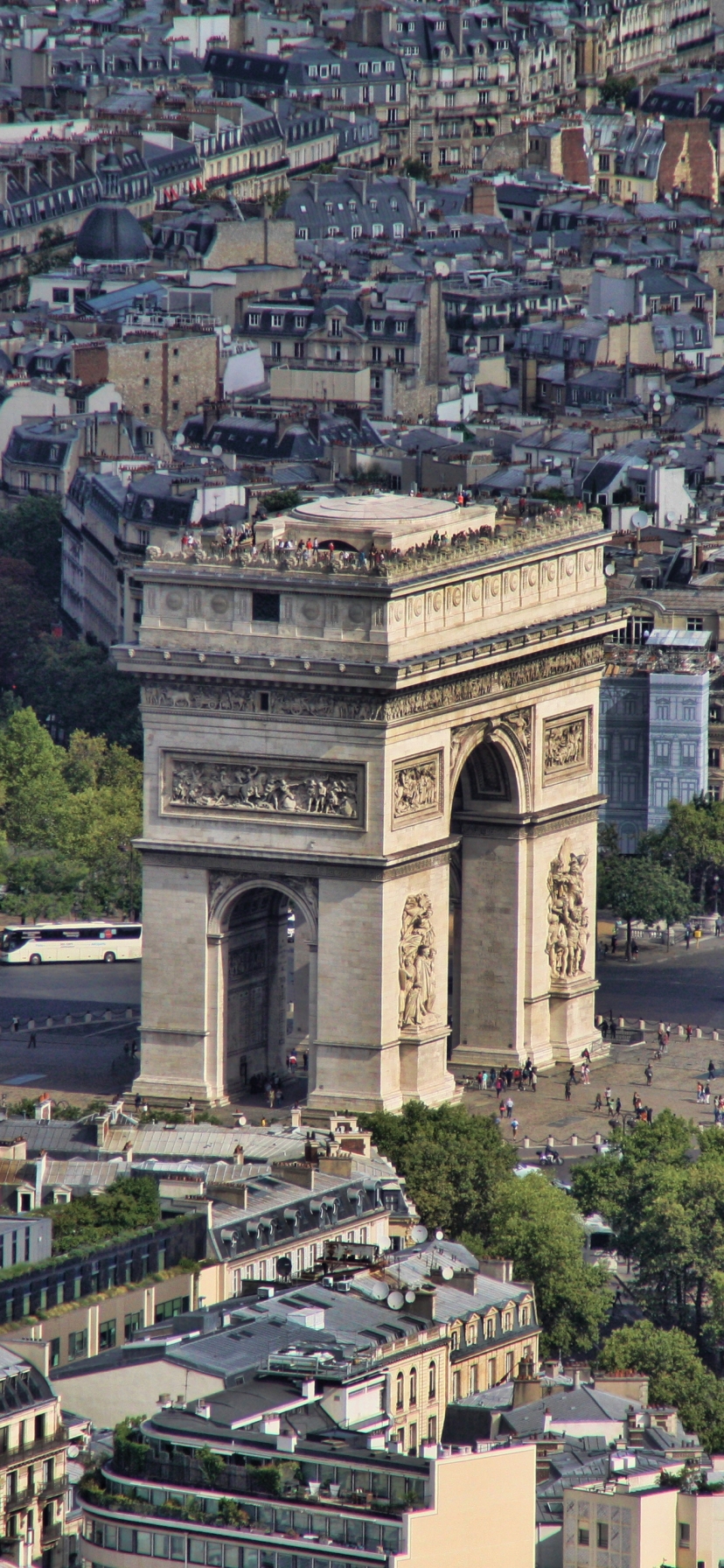 Скачать картинку Города, Париж, Франция, Триумфальная Арка, Сделано Человеком в телефон бесплатно.