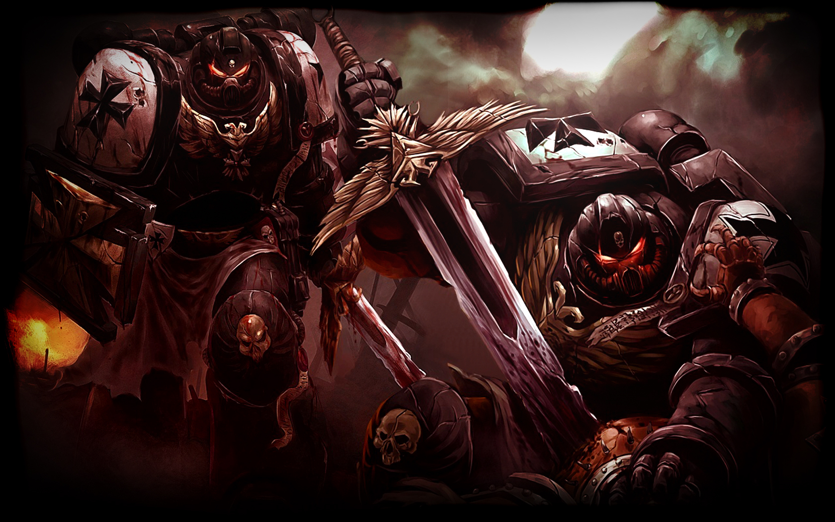 Download mobile wallpaper Warrior, Warhammer, Video Game, Dark for free.