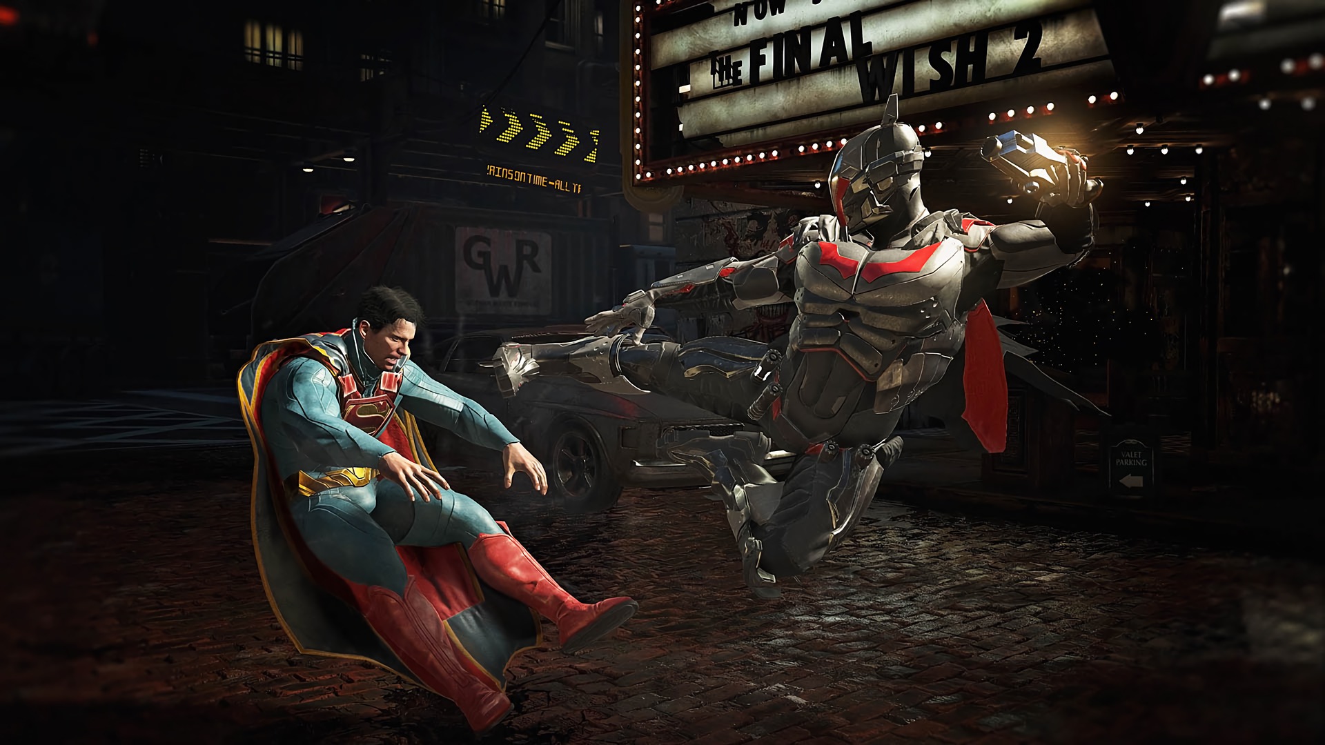 Laden Sie das Batman, Computerspiele, Übermensch, Injustice 2, Injustice-Bild kostenlos auf Ihren PC-Desktop herunter