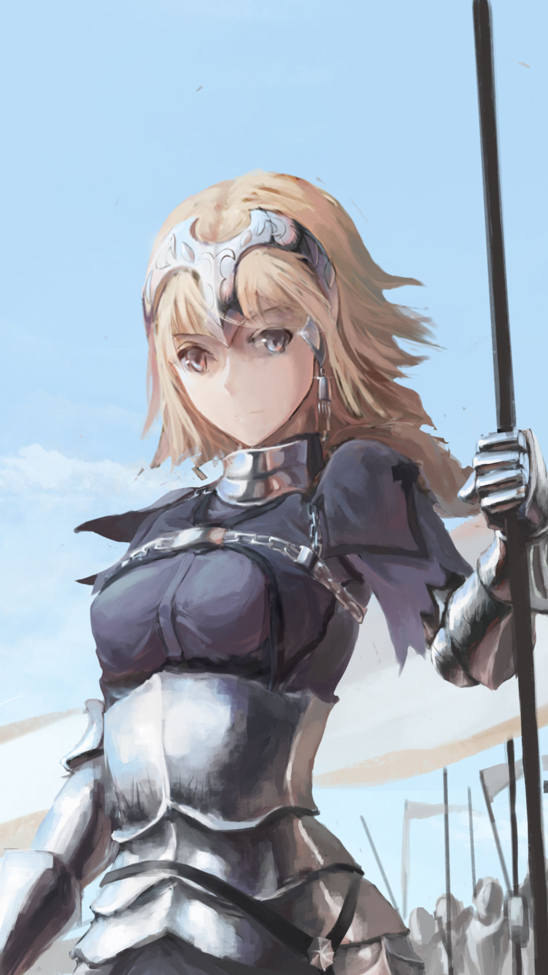Download mobile wallpaper Anime, Blonde, Blue Eyes, Long Hair, Woman Warrior, Fate/grand Order, Jeanne D'arc (Fate Series), Ruler (Fate/apocrypha), Fate Series for free.