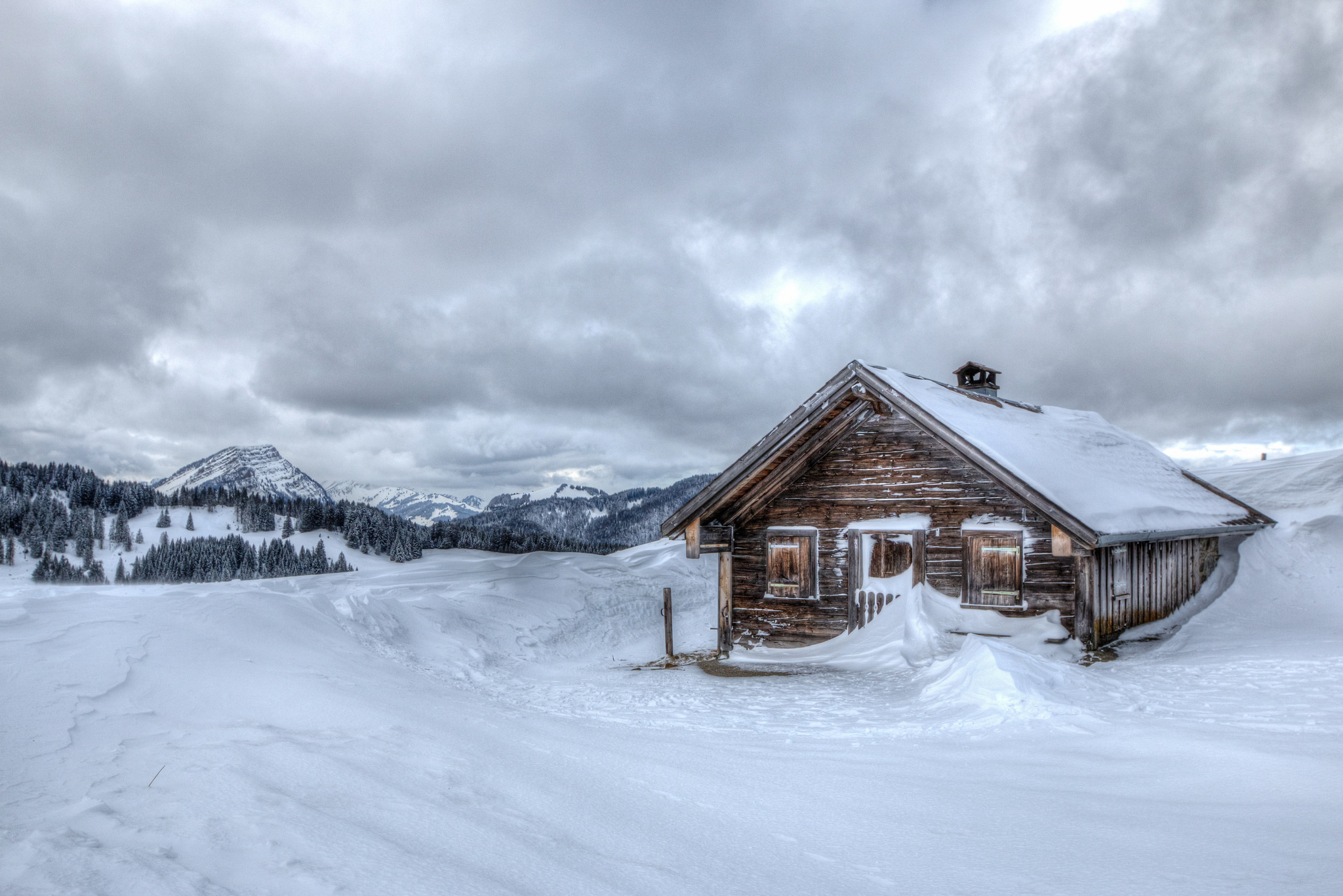 Laden Sie das Winter, Schnee, Hütte, Menschengemacht-Bild kostenlos auf Ihren PC-Desktop herunter