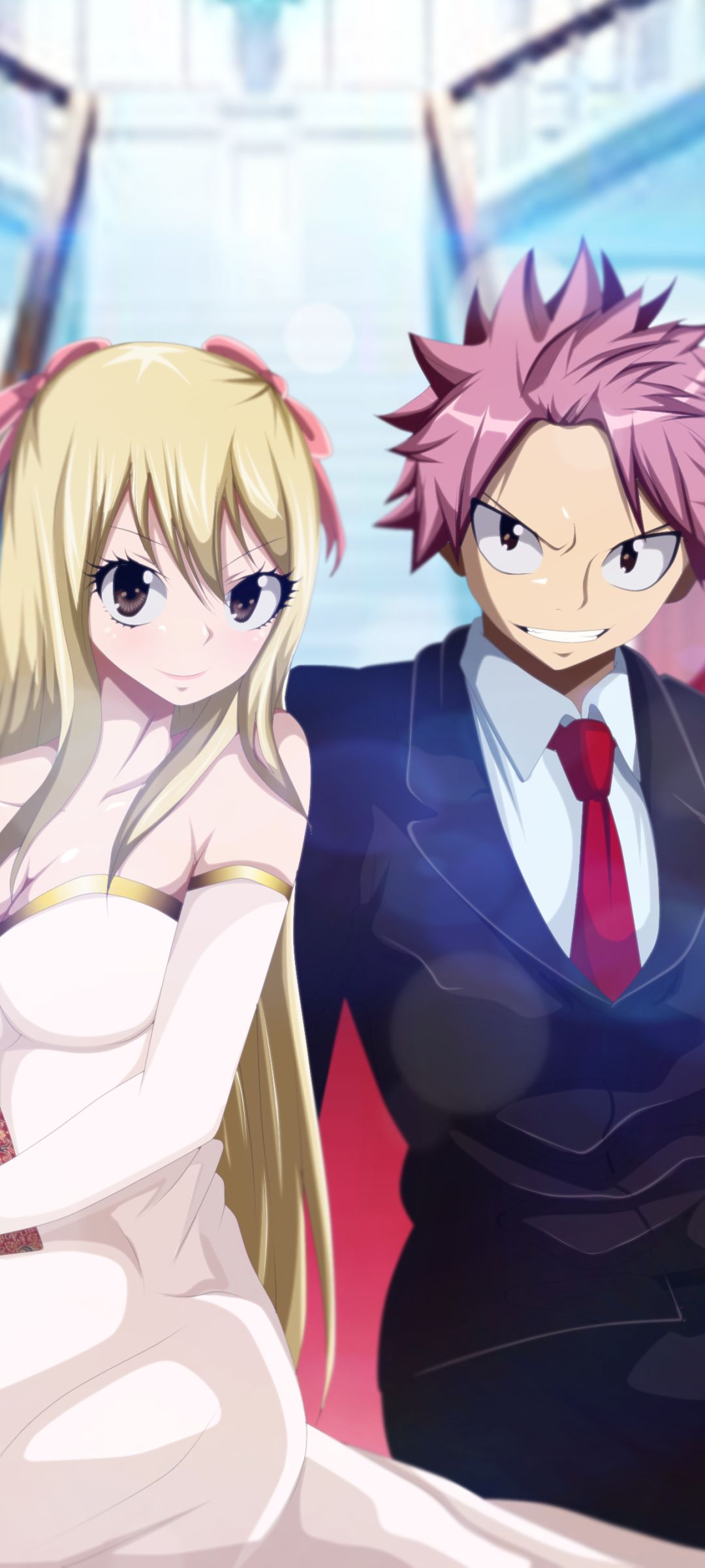 Handy-Wallpaper Animes, Fairy Tail, Lucy Heartfilia, Natsu Dragneel kostenlos herunterladen.