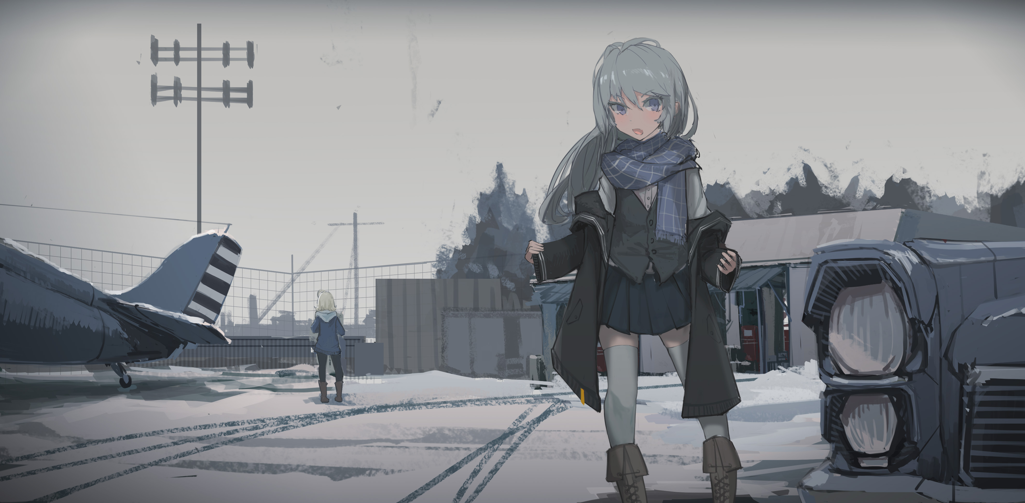 Laden Sie das Winter, Schnee, Soldat, Original, Animes-Bild kostenlos auf Ihren PC-Desktop herunter