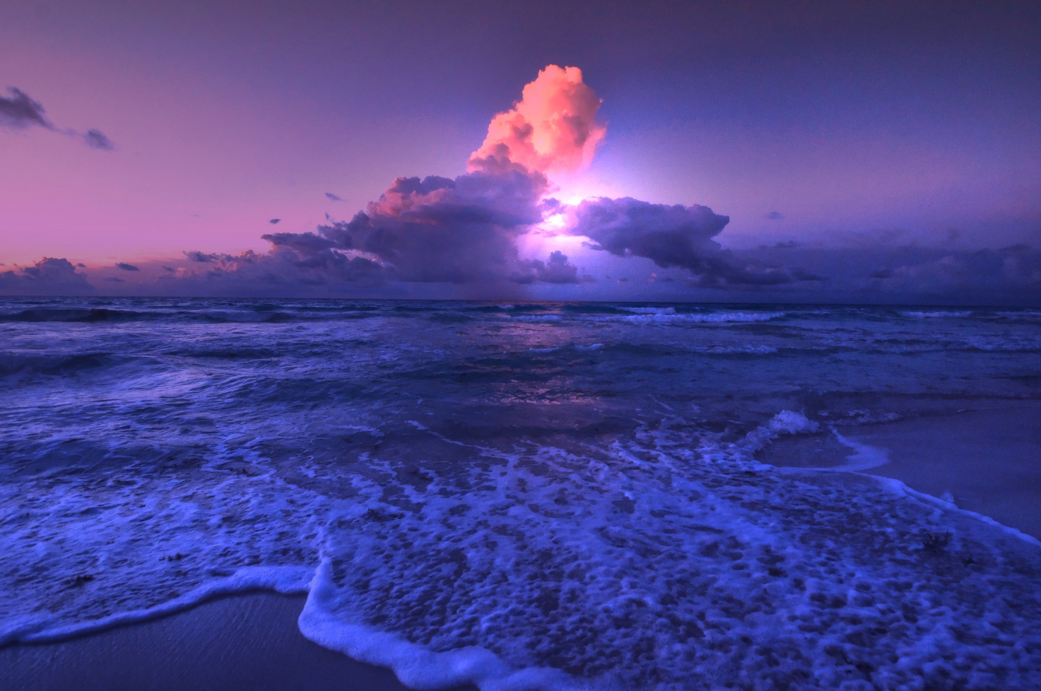 Free download wallpaper Nature, Horizon, Ocean, Earth, Evening, Cloud on your PC desktop