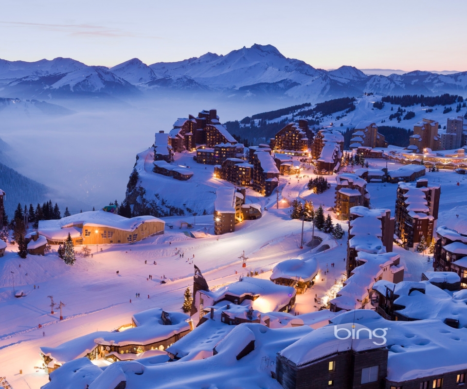 Laden Sie das Winter, Schnee, Stadt, Gebäude, Berg, Haus, Dorf, Gebirge, Fotografie, Stadt Dorf-Bild kostenlos auf Ihren PC-Desktop herunter