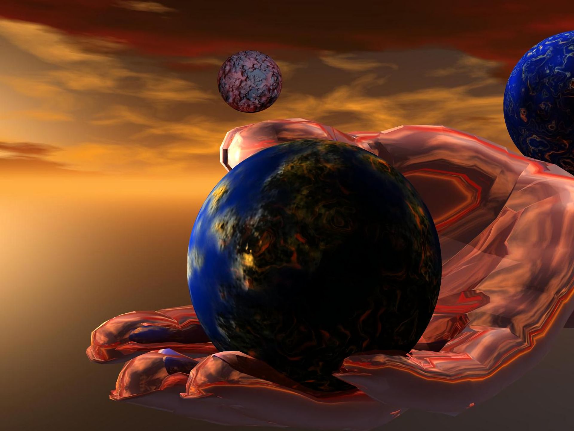 Free download wallpaper Hand, Planet, Artistic on your PC desktop