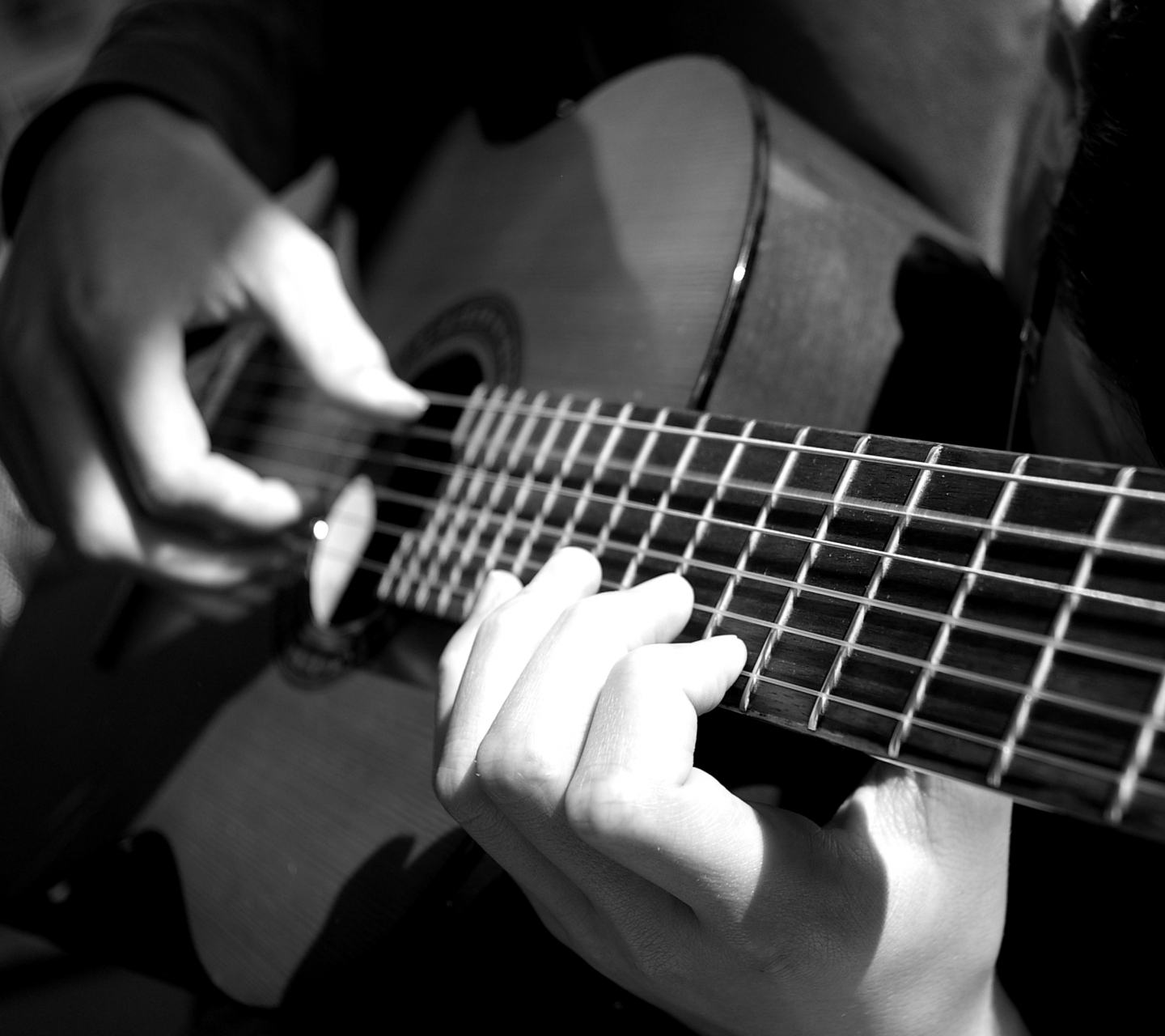 Download mobile wallpaper Music, Guitar, Black & White for free.