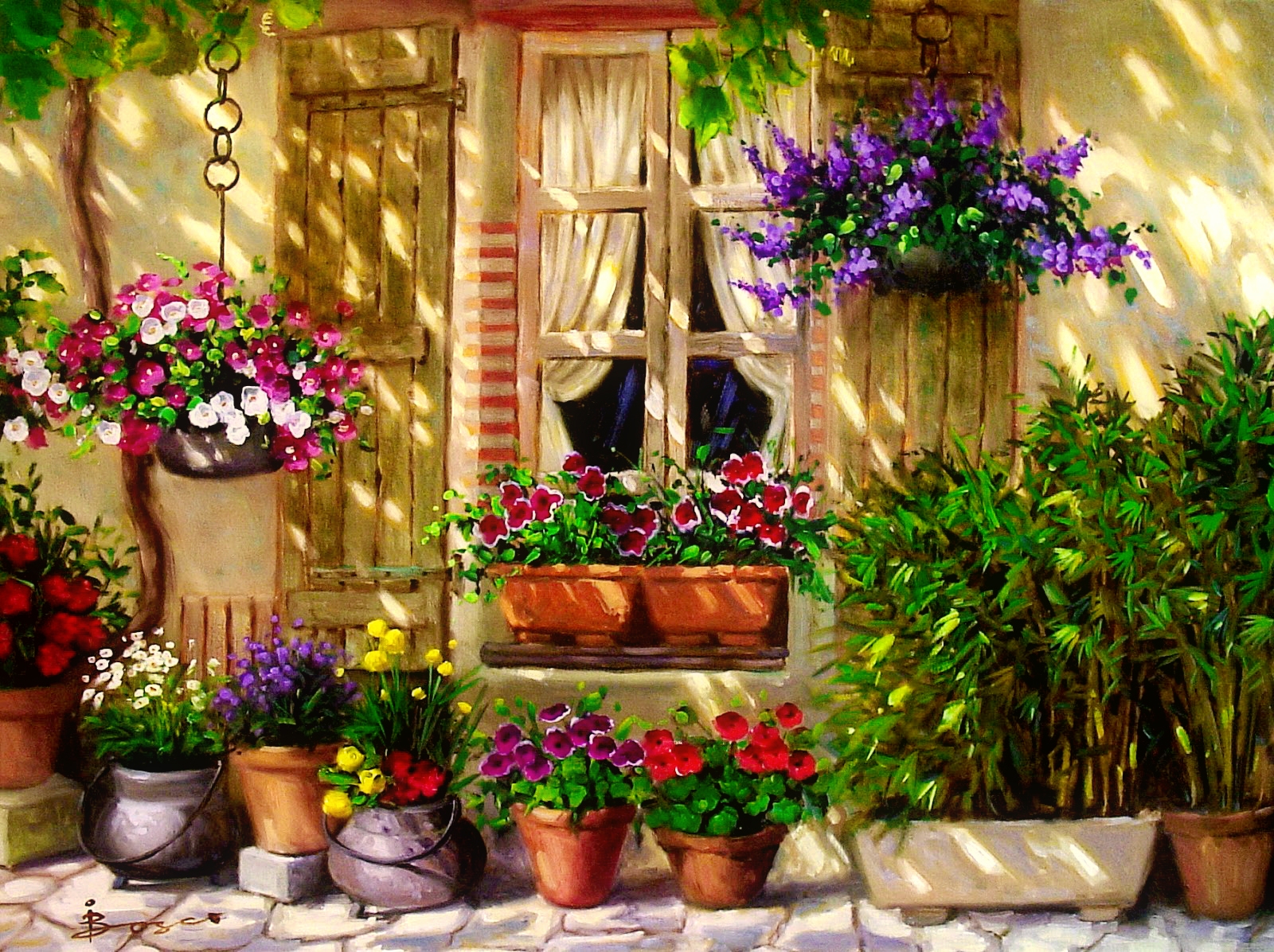 Free download wallpaper Flower, Plant, House, Colors, Colorful, Artistic on your PC desktop