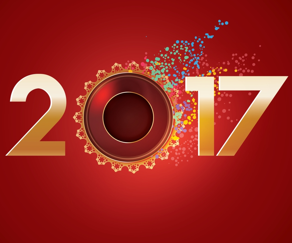 Handy-Wallpaper Feiertage, Neujahr, Bunt, Neujahr 2017 kostenlos herunterladen.