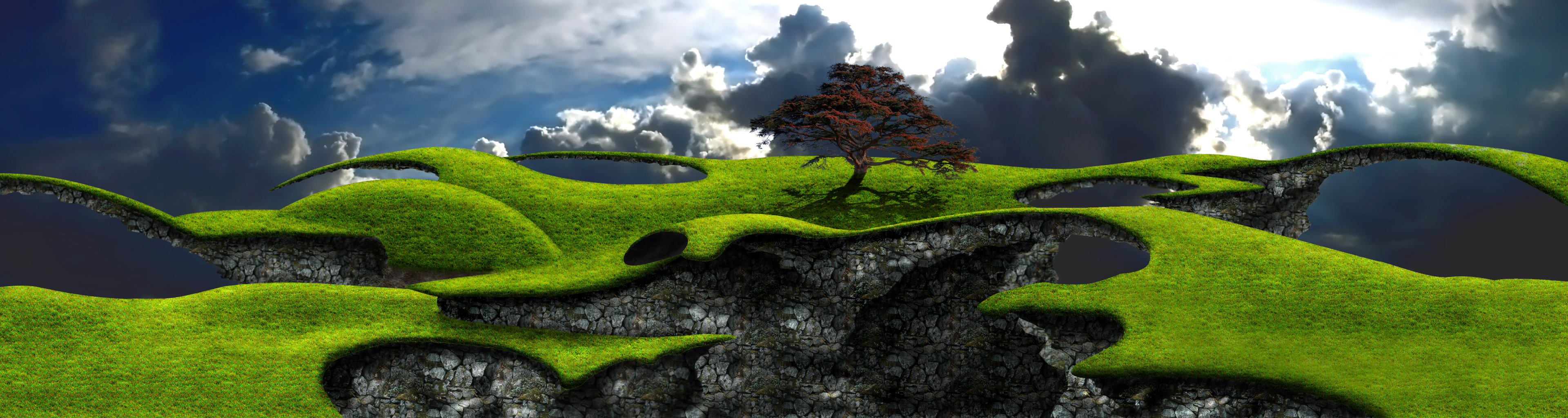 Free download wallpaper Landscape, Fantasy, Tree on your PC desktop
