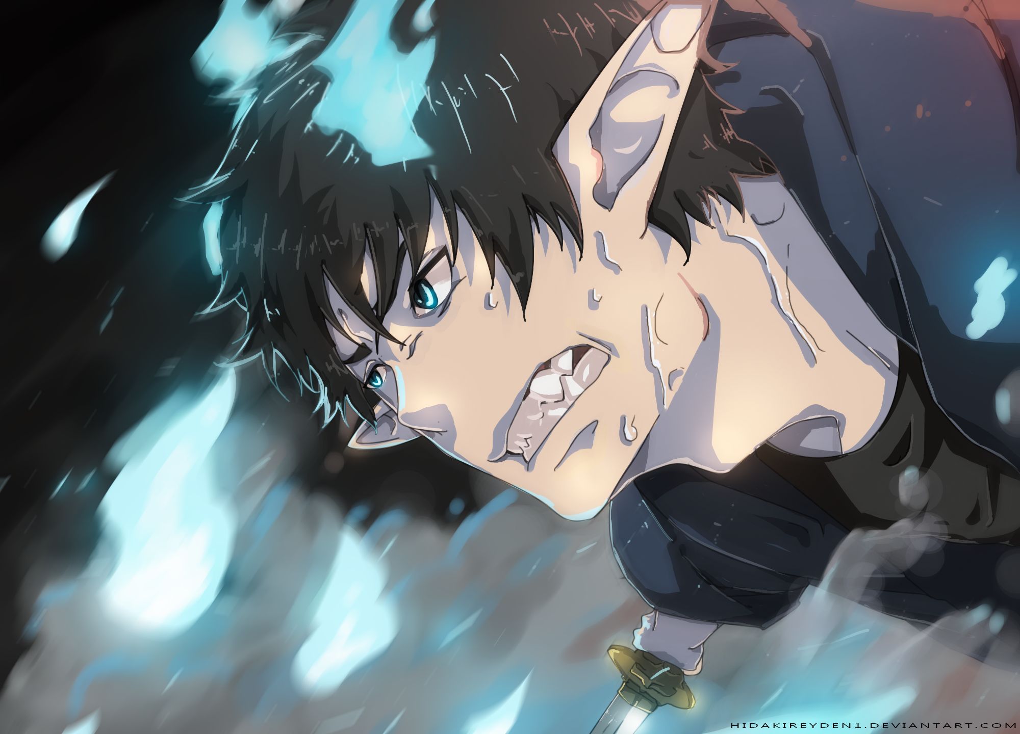 Handy-Wallpaper Animes, Blue Exorcist, Rin Okumura kostenlos herunterladen.