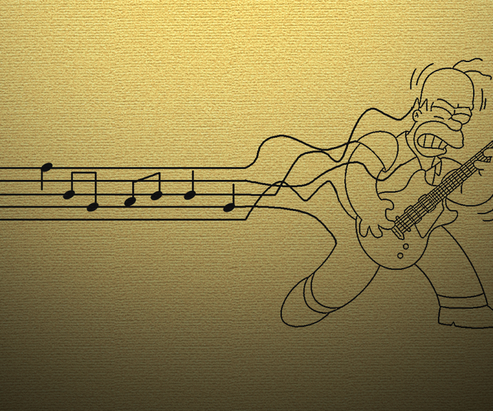 Free download wallpaper Music, Homer Simpson, Guitar, The Simpsons on your PC desktop