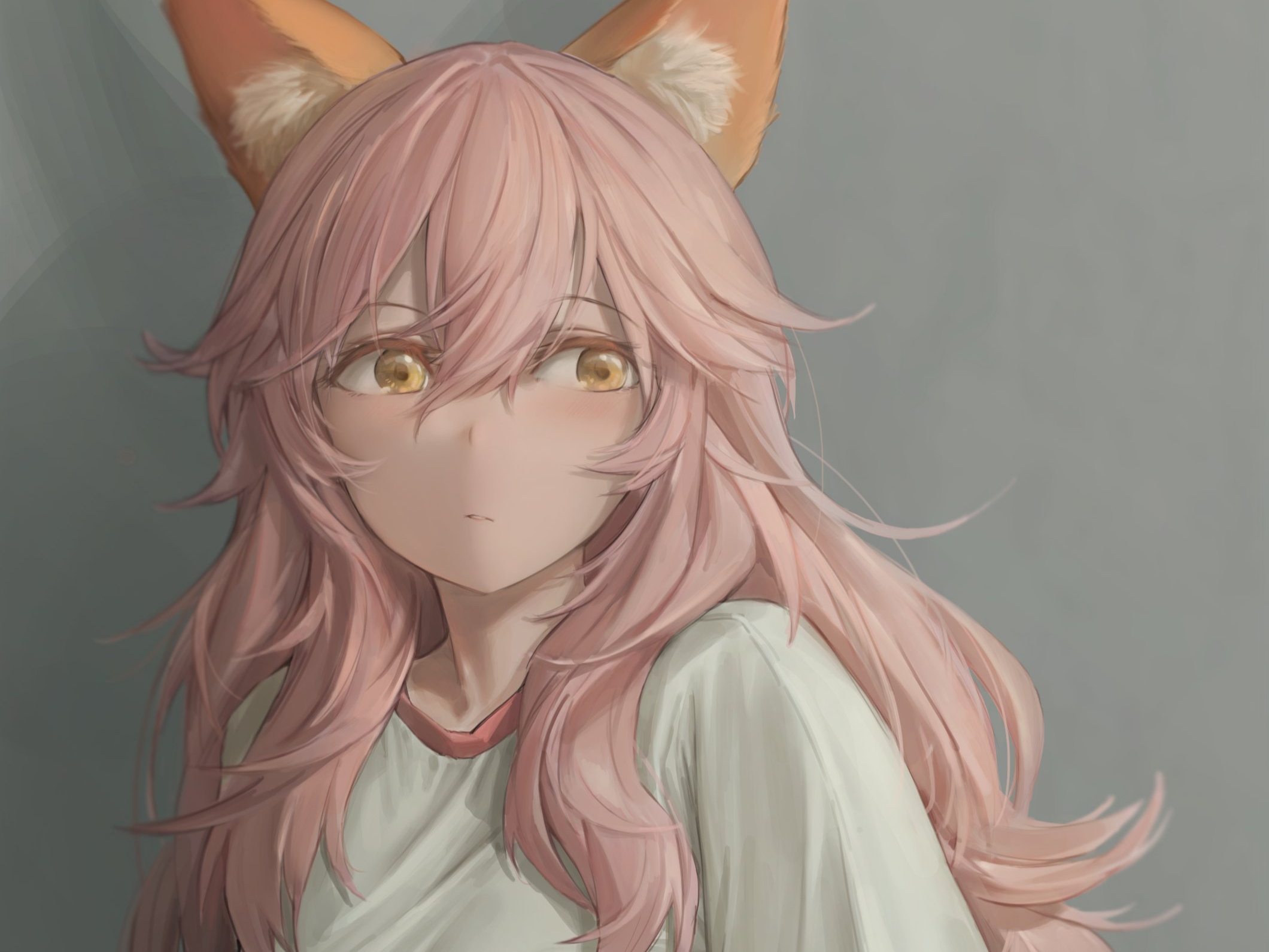 Free download wallpaper Anime, Yellow Eyes, Original, Pink Hair, Animal Ears on your PC desktop