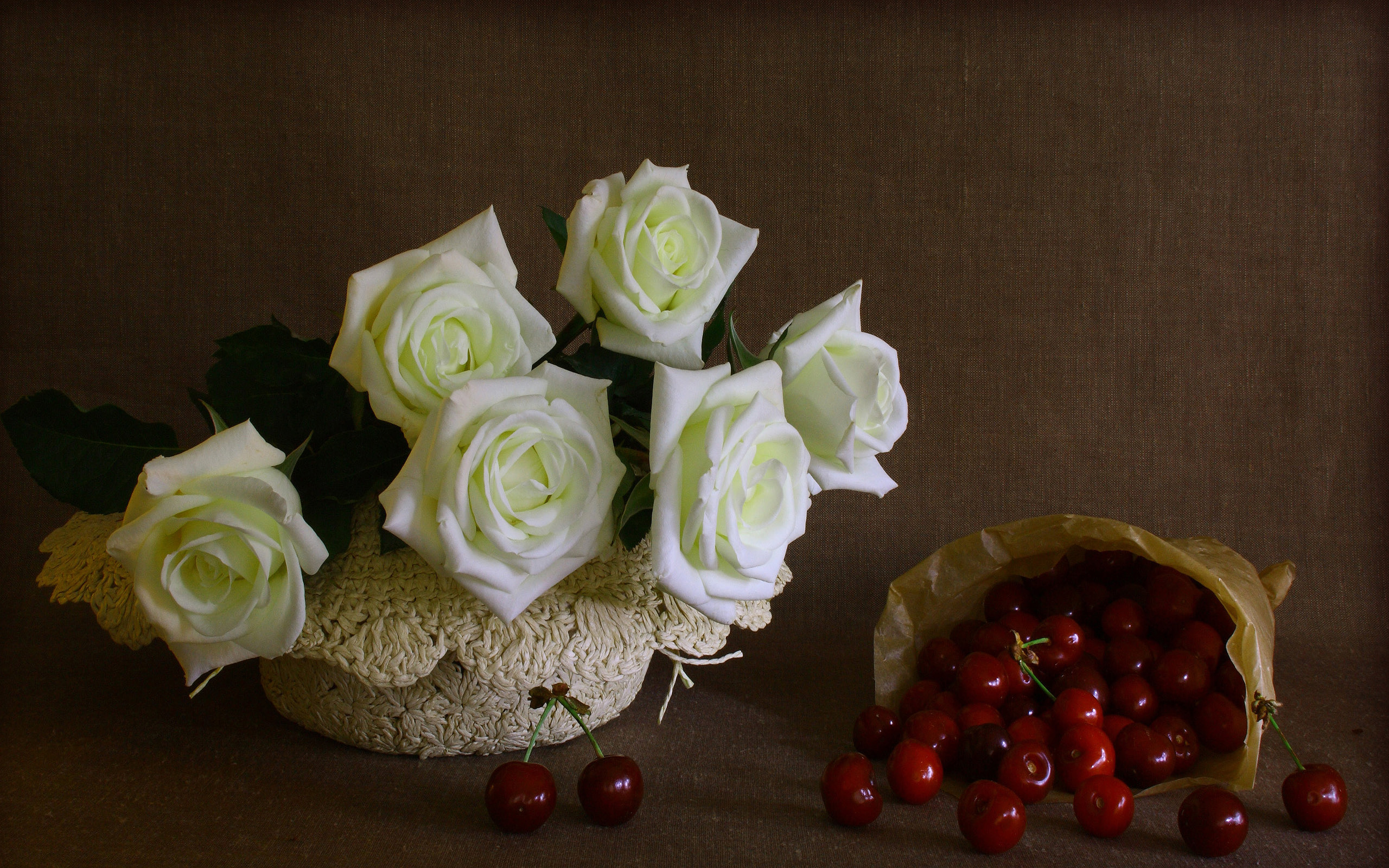 Download mobile wallpaper Cherry, Still Life, Rose, Photography for free.