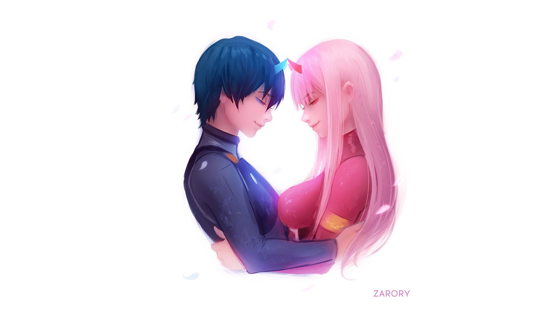 Descarga gratuita de fondo de pantalla para móvil de Animado, Darling In The Franxx, Zero Two (Darling En El Franxx), Hiro (Cariño En El Franxx).