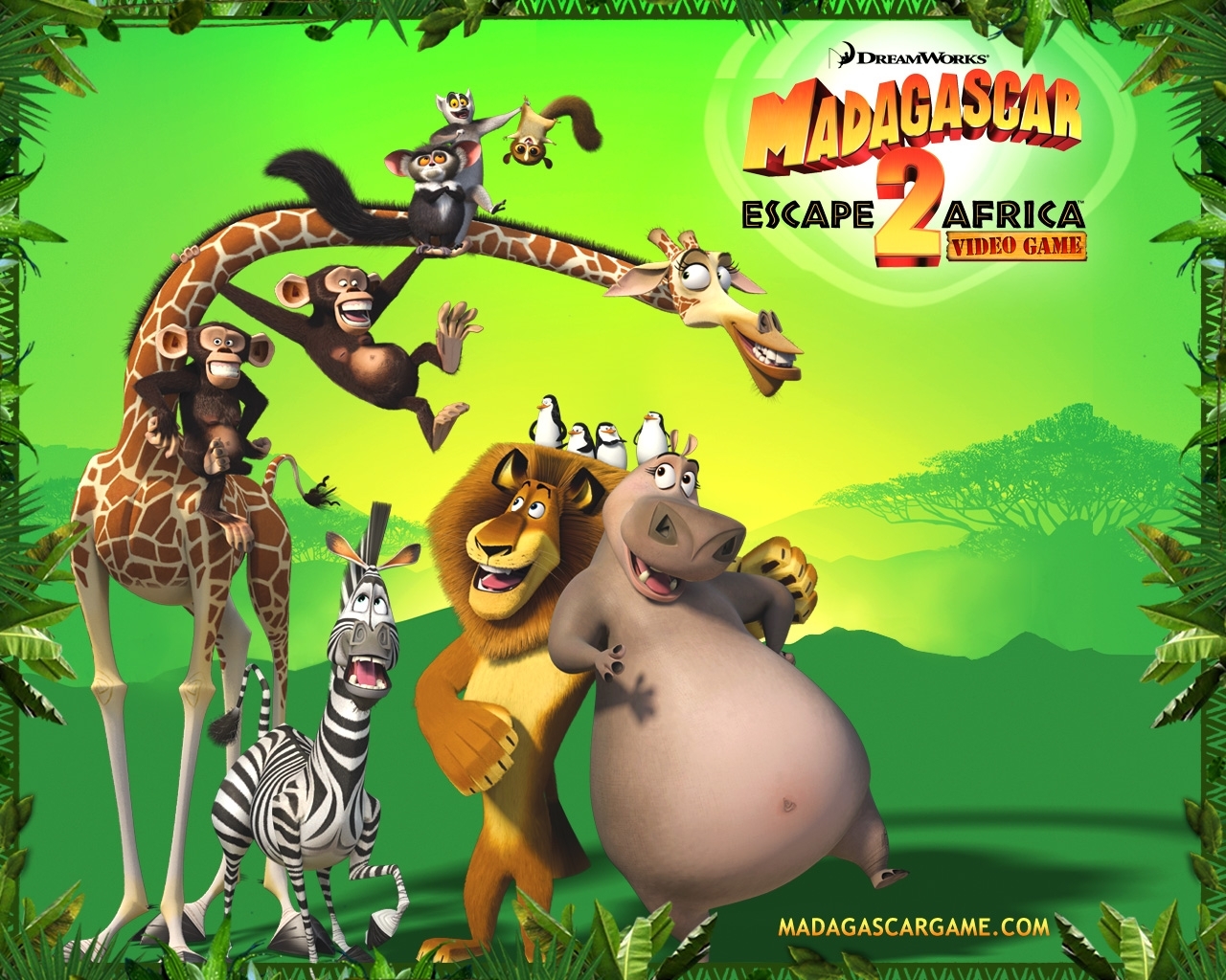 cartoon, escape africa, madagascar, green mobile wallpaper