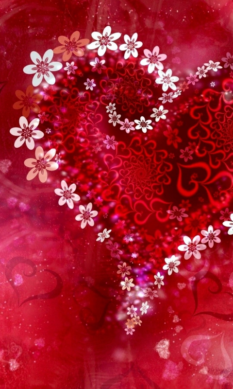 Скачать картинку Любовь, Красный, Сердце, Художественные в телефон бесплатно.
