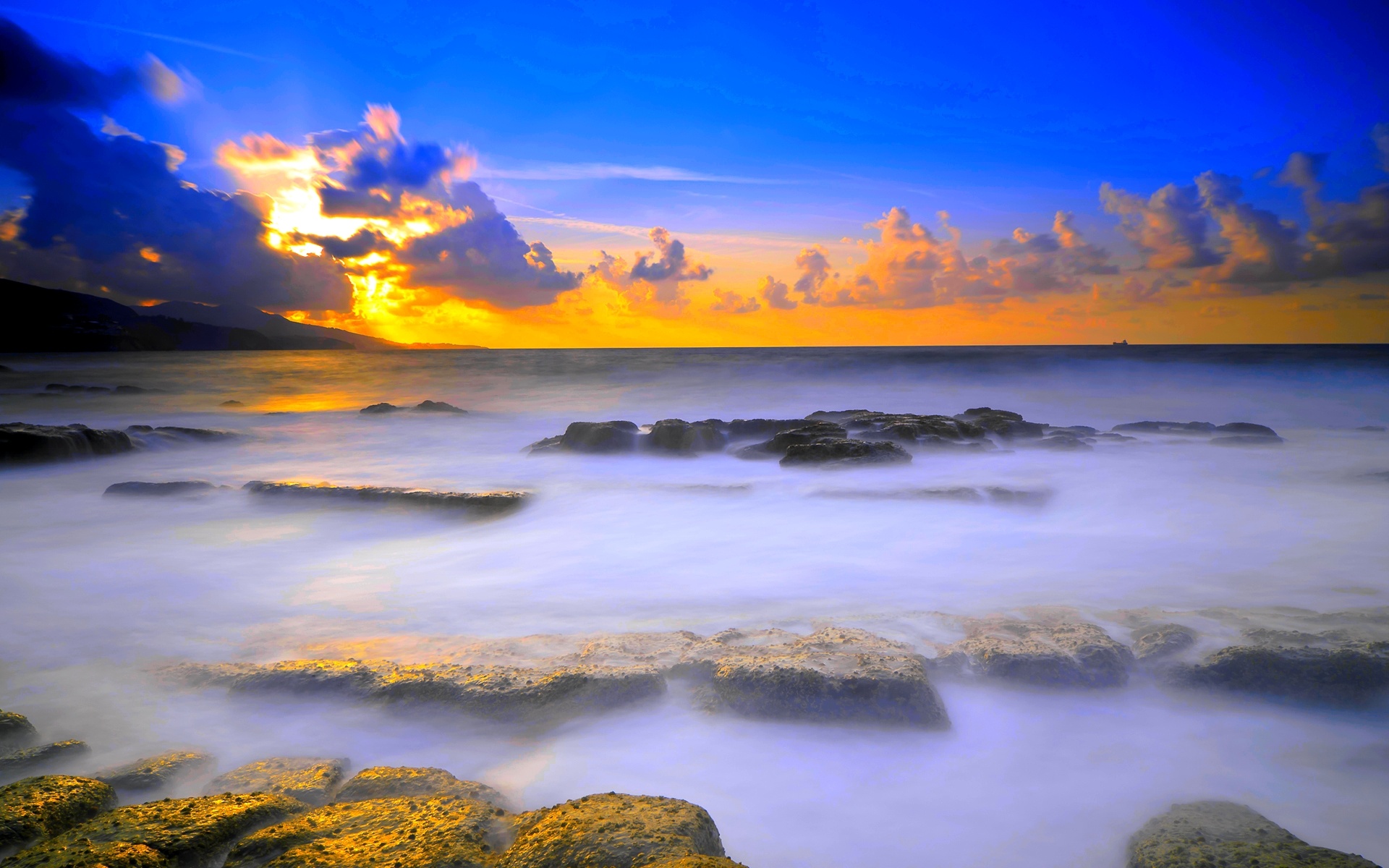 Descarga gratuita de fondo de pantalla para móvil de Mar, Horizonte, Océano, Atardecer, Tierra/naturaleza.