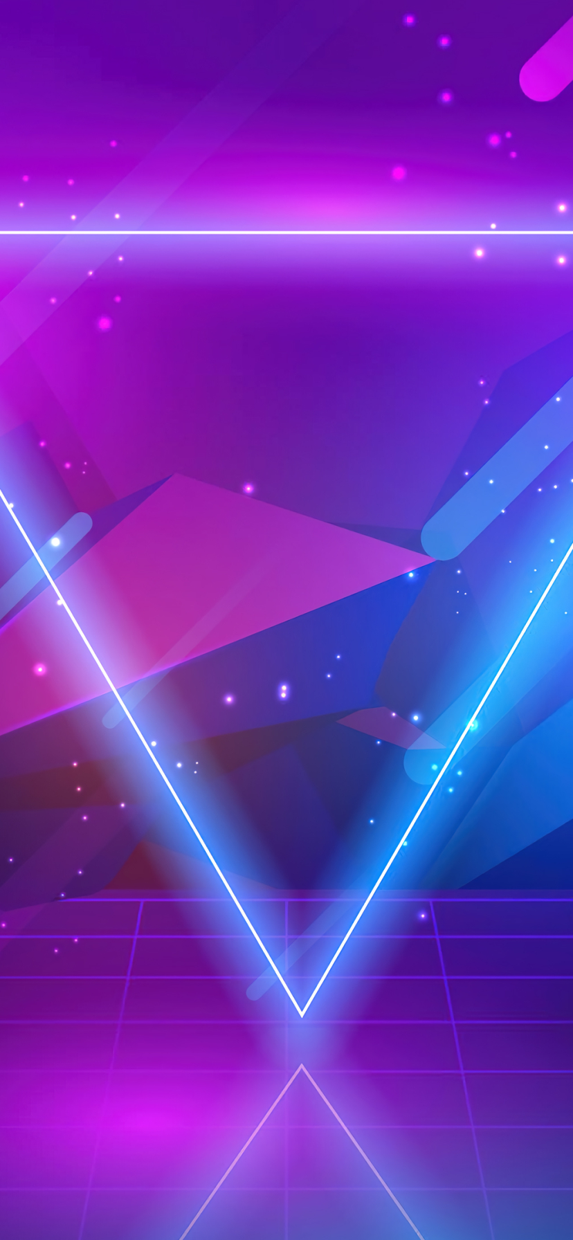 Download mobile wallpaper Neon, Artistic, Triangle for free.