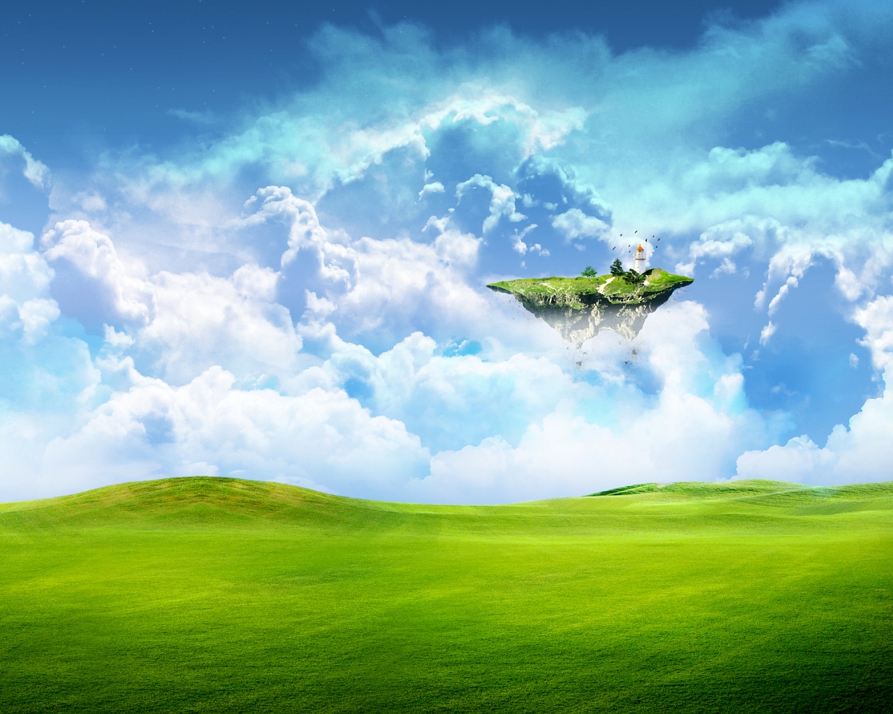 Laden Sie das Landschaft, Fantasie, Insel, Wolke-Bild kostenlos auf Ihren PC-Desktop herunter