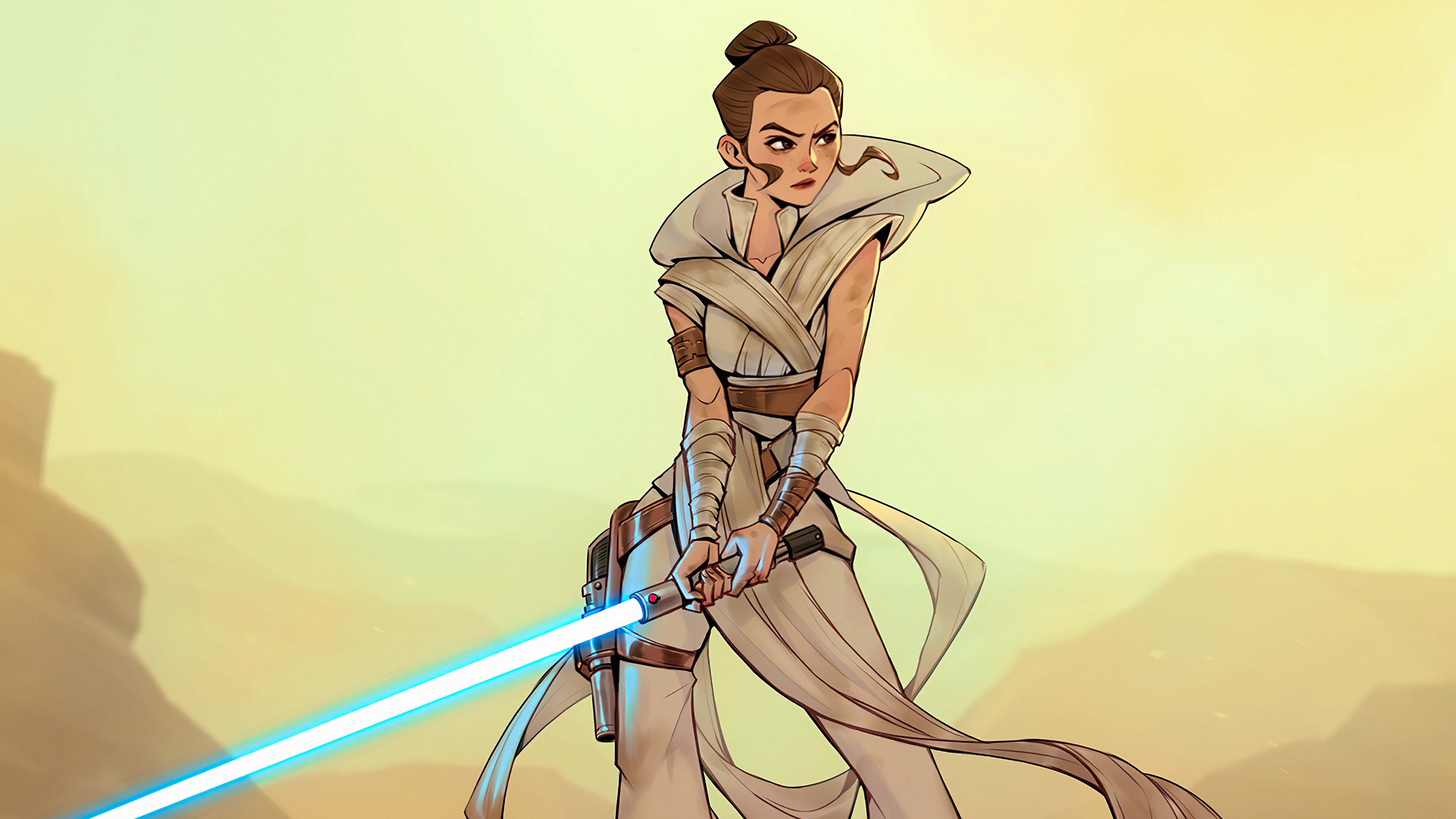 Free download wallpaper Star Wars, Sci Fi, Lightsaber, Rey (Star Wars) on your PC desktop