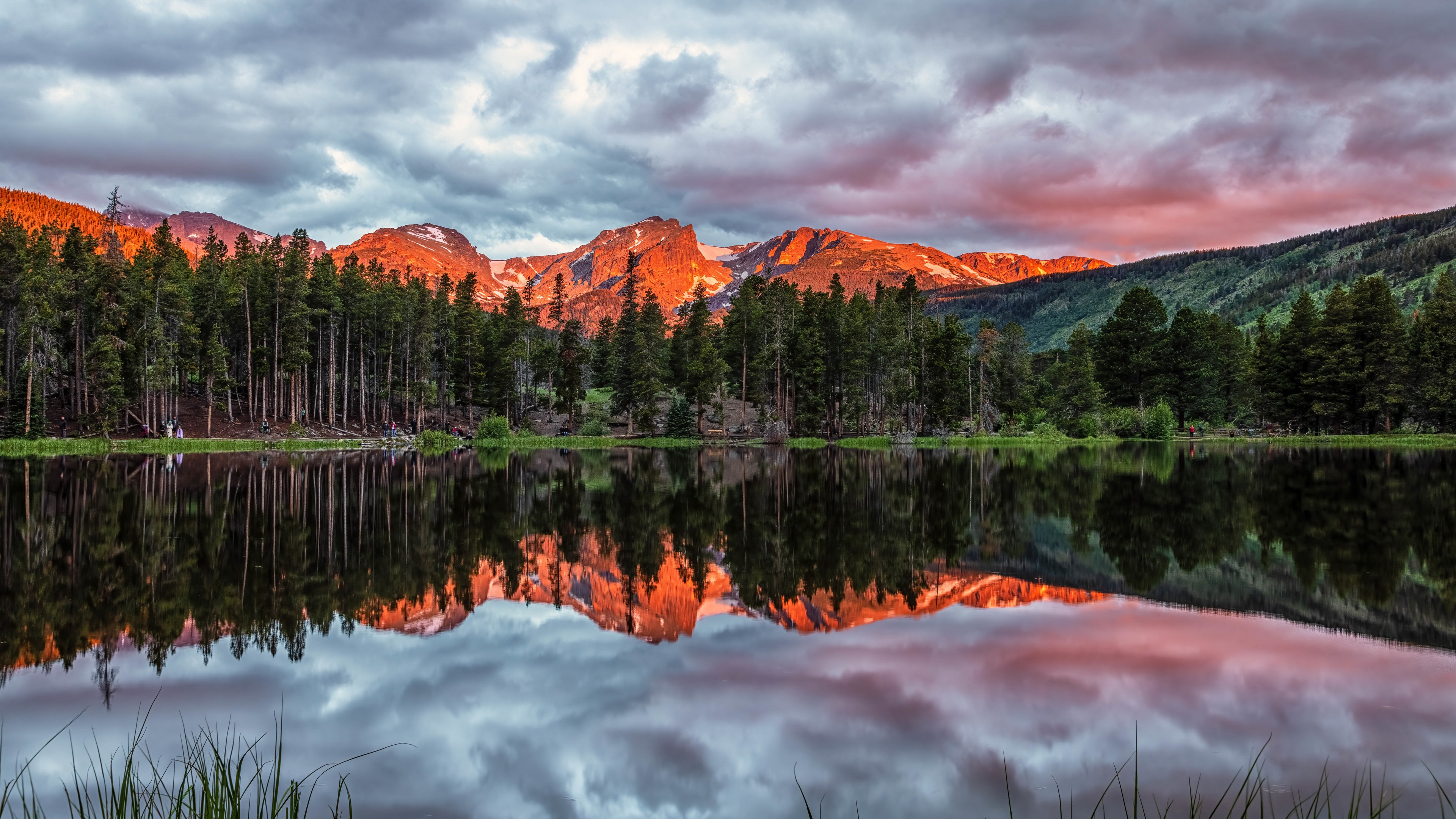 rocky mountains, earth, reflection
