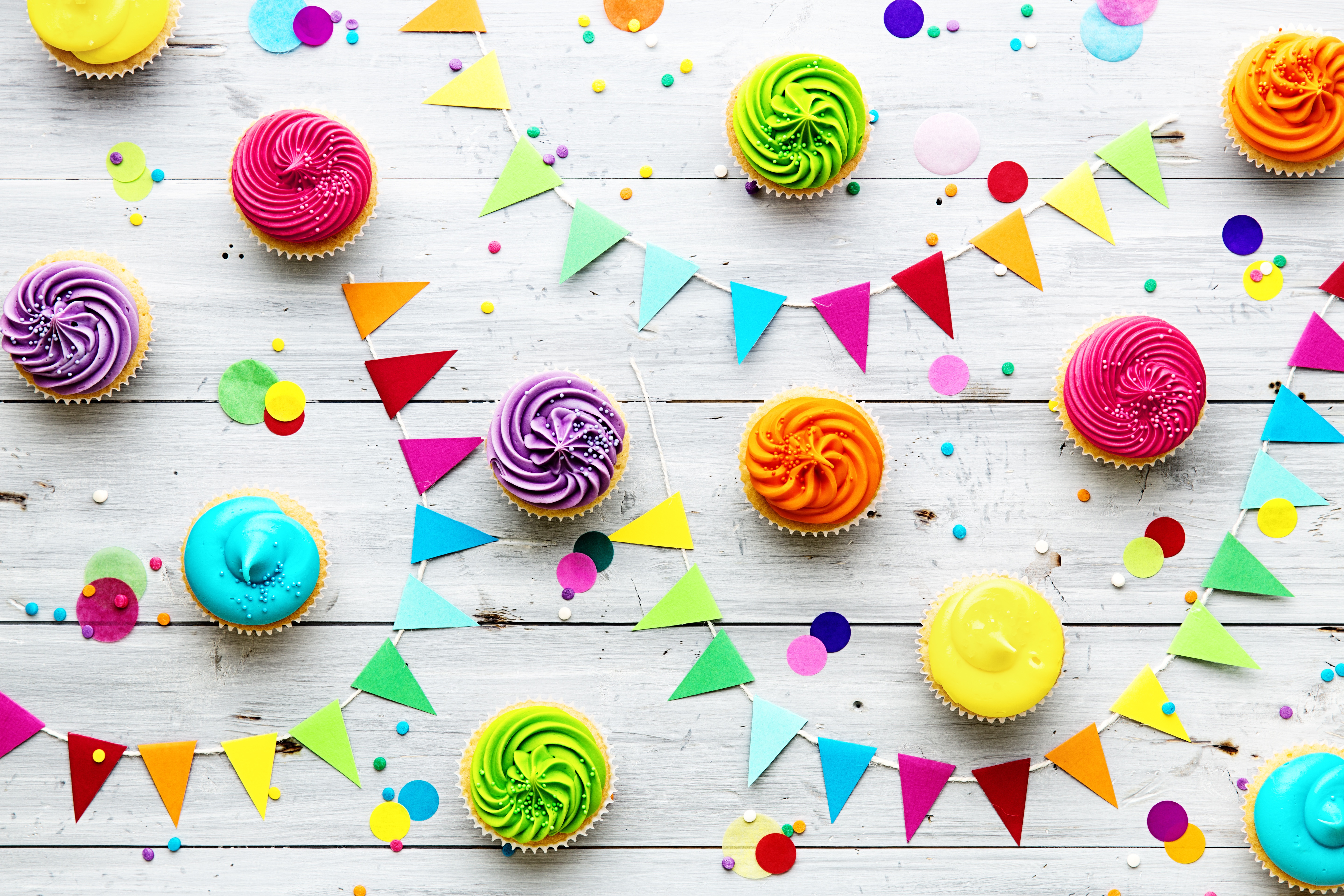 Laden Sie das Farben, Bunt, Süßigkeiten, Cupcake, Nahrungsmittel-Bild kostenlos auf Ihren PC-Desktop herunter