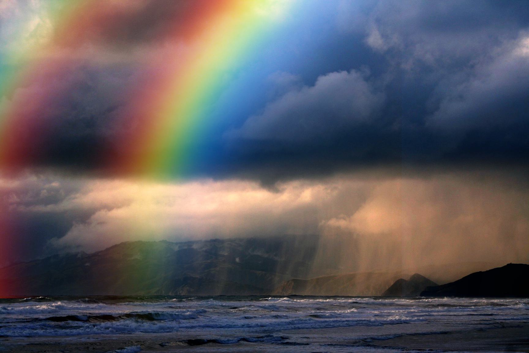 Handy-Wallpaper Regenbogen, Ozean, Himmel, Erde/natur kostenlos herunterladen.