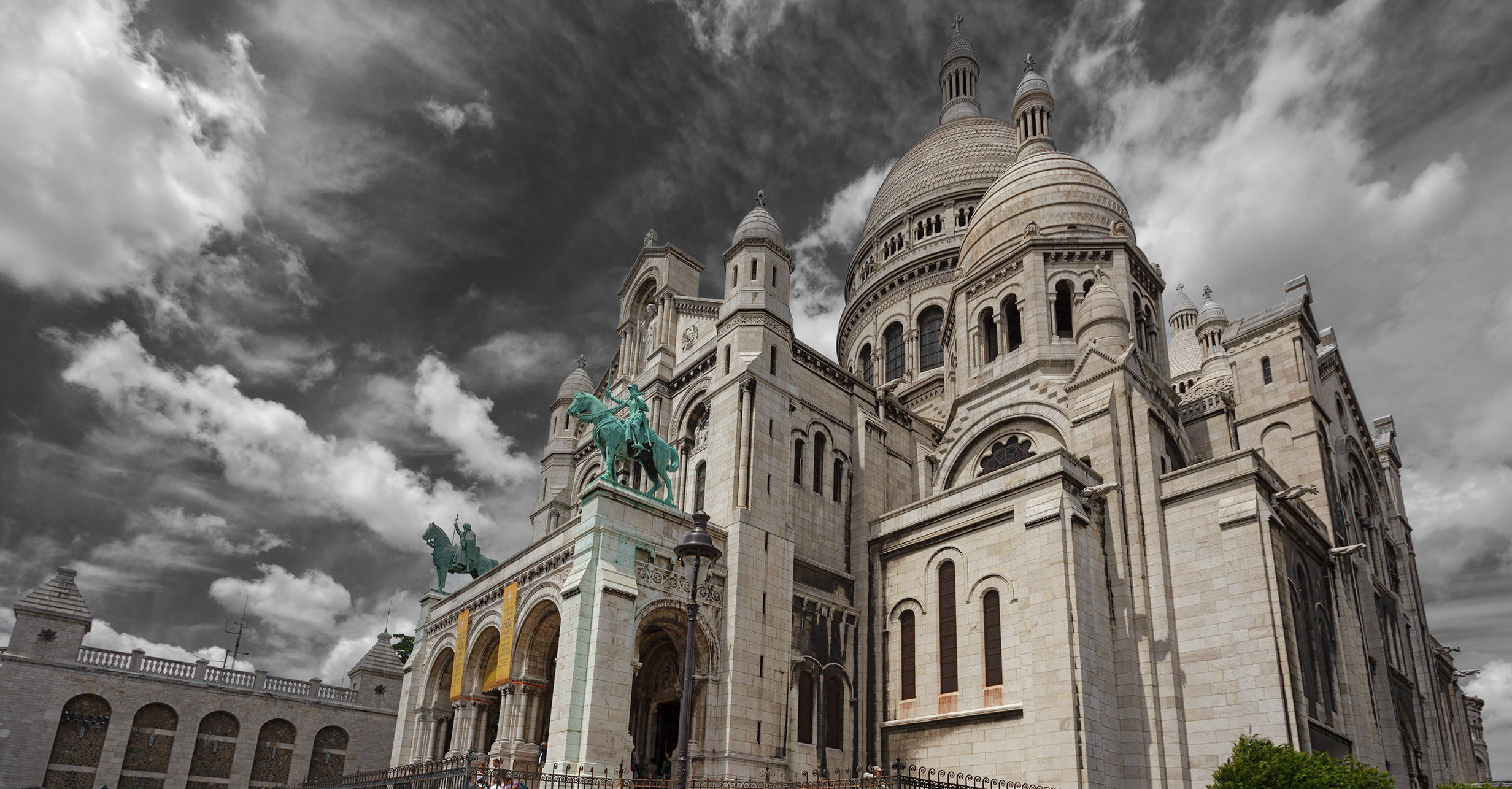 Descarga gratuita de fondo de pantalla para móvil de Cielo, París, Francia, Estatua, Nube, Monumento, Basílica, Religioso, Sacre Coeur, Basílicas.