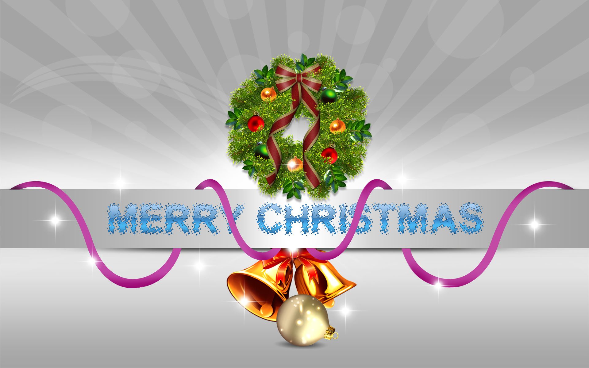 Download mobile wallpaper Christmas, Holiday, Wreath, Bell, Christmas Ornaments, Merry Christmas for free.