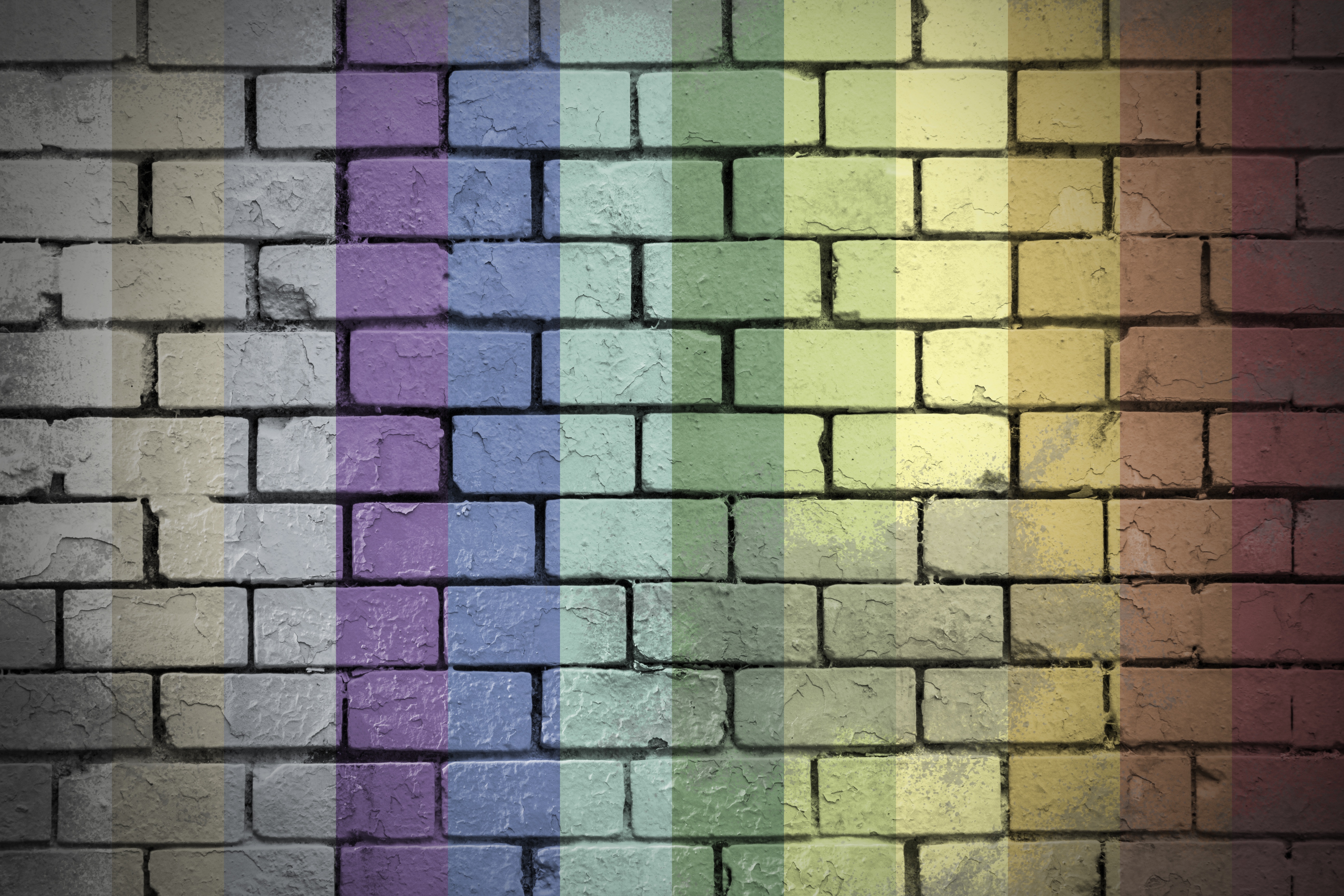 Free download wallpaper Walls, Rainbow, Texture, Textures, Iridescent, Bricks on your PC desktop