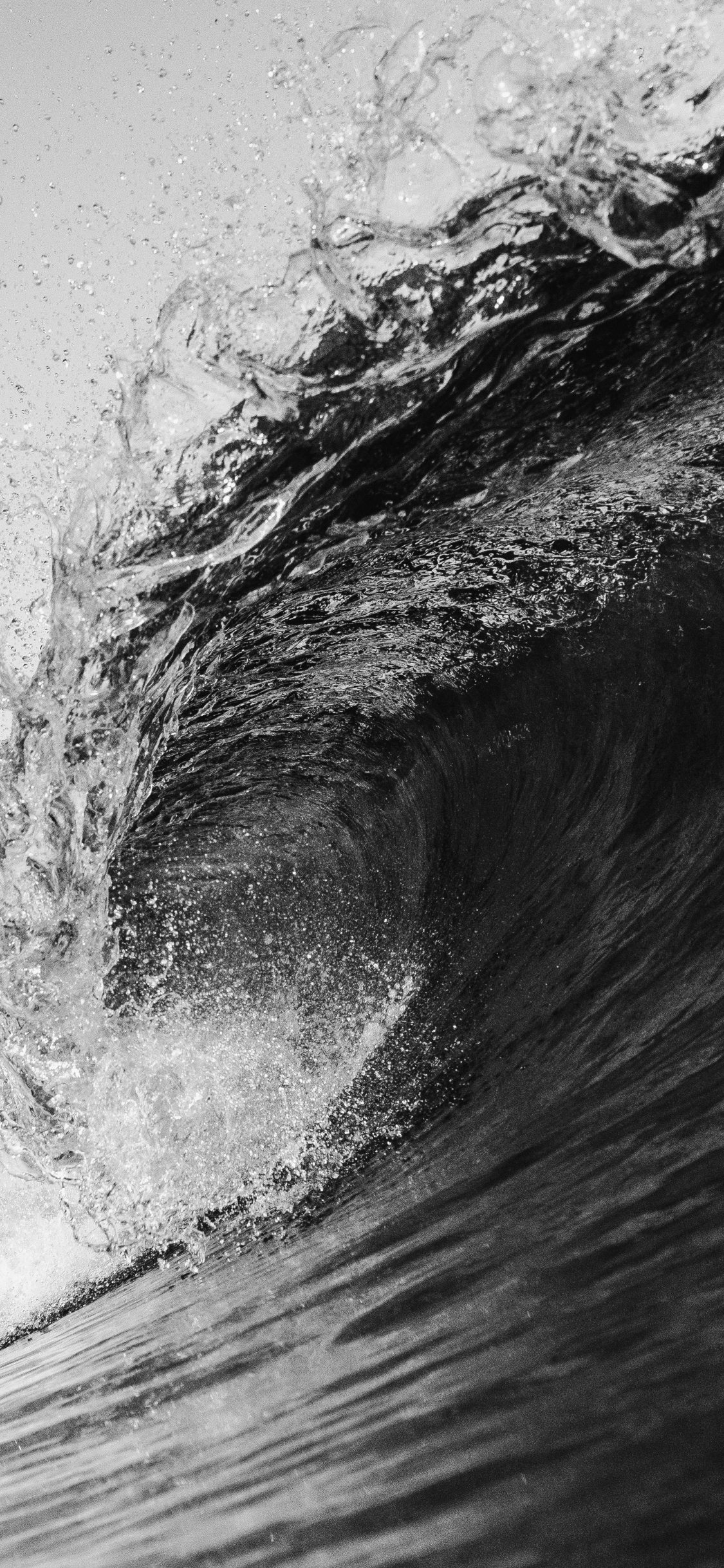 Download mobile wallpaper Nature, Earth, Wave, Black & White for free.