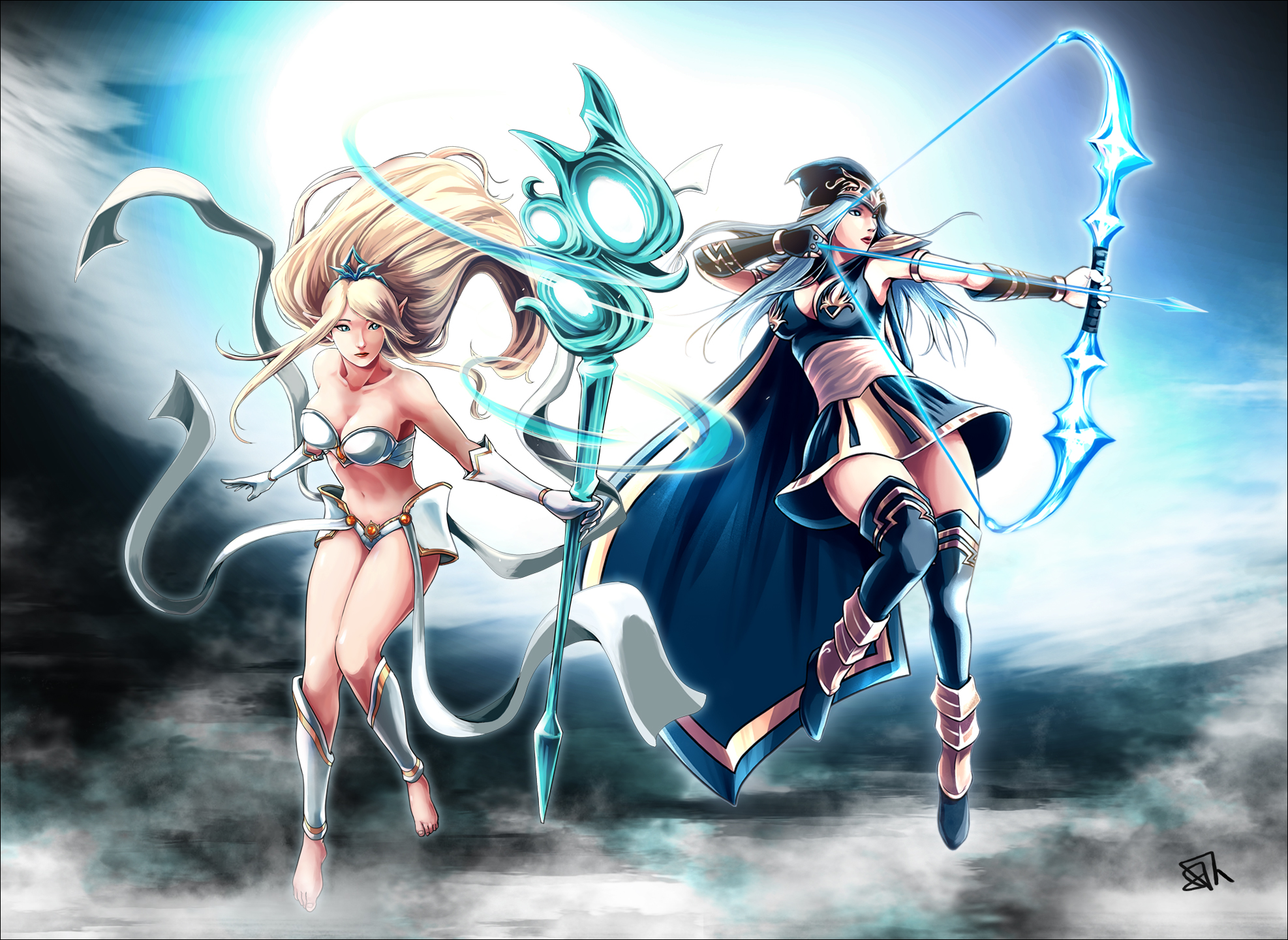 Download mobile wallpaper League Of Legends, Video Game, Ashe (League Of Legends), Janna (League Of Legends) for free.