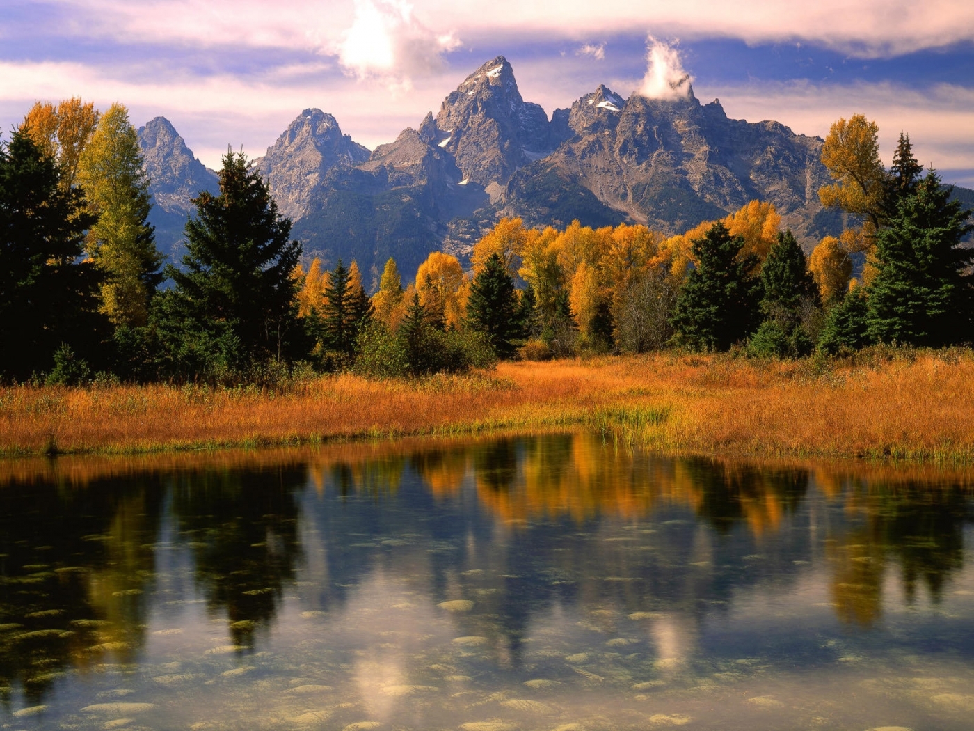 無料モバイル壁紙川, 木, 山脈, 風景をダウンロードします。