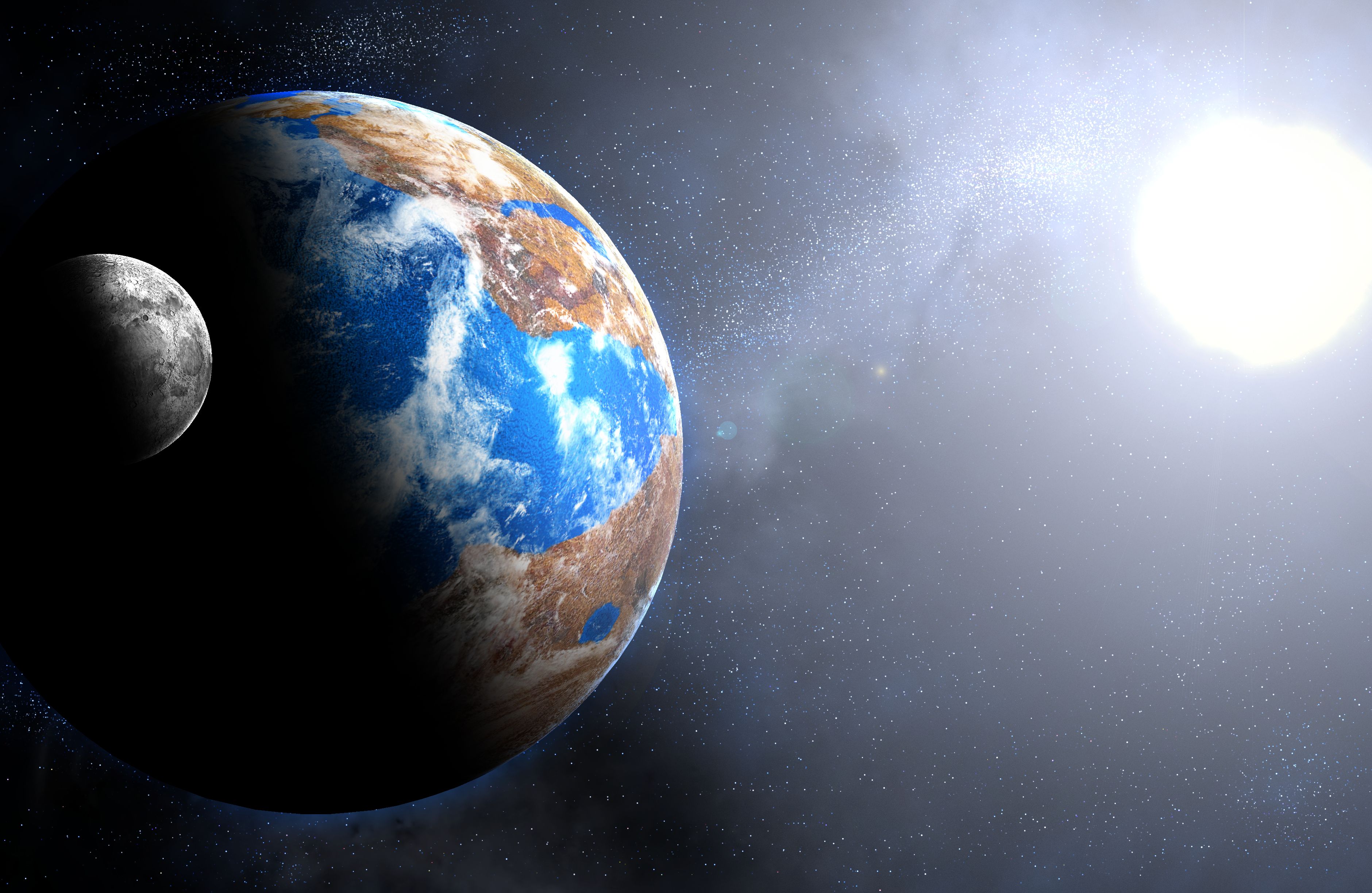 Free download wallpaper Sun, Stars, Moon, Earth, Space, Planet, From Space on your PC desktop
