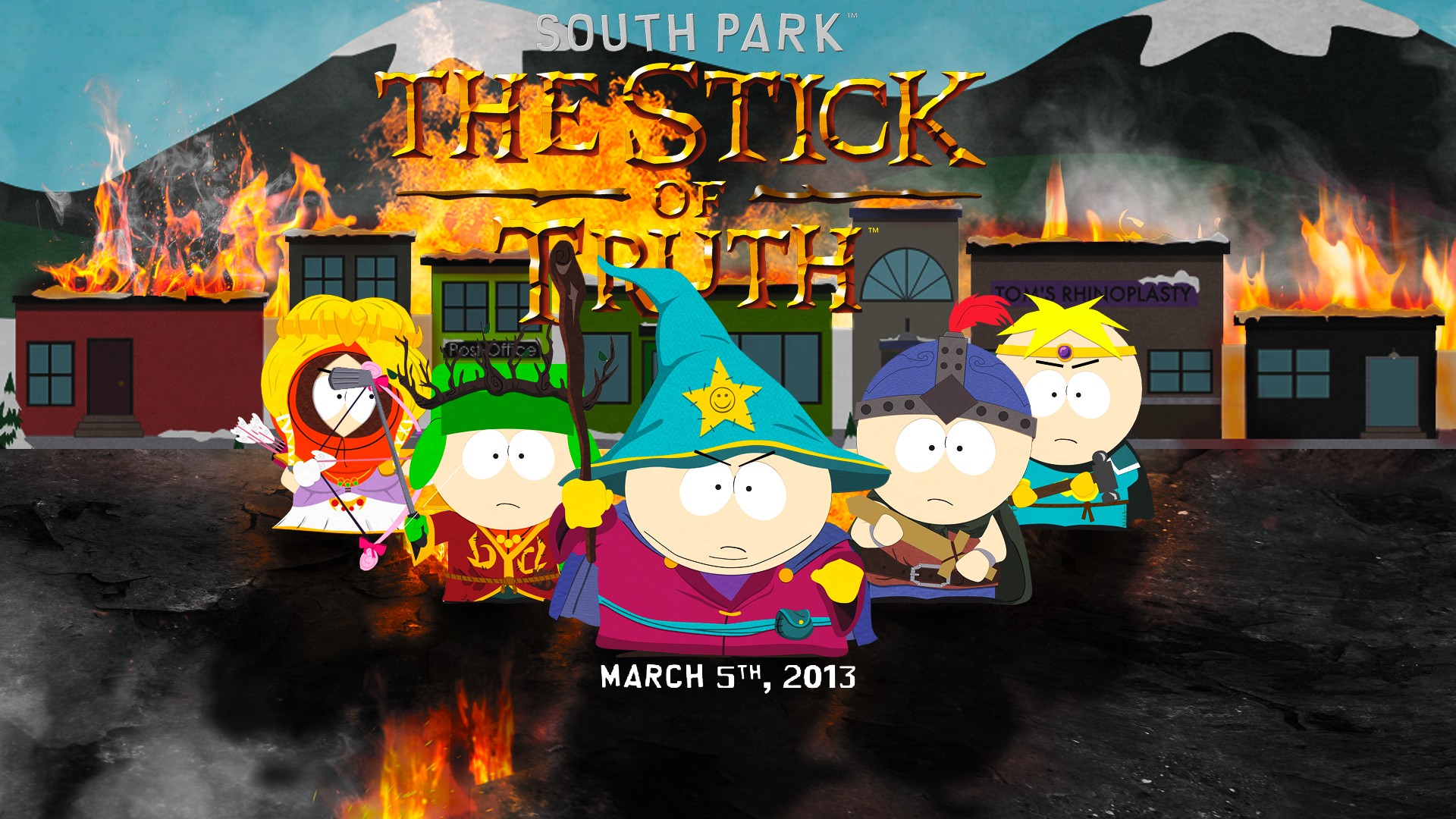 video game, south park: the stick of truth, butters stotch, eric cartman, kenny mccormick, kyle broflovski, south park, stan marsh