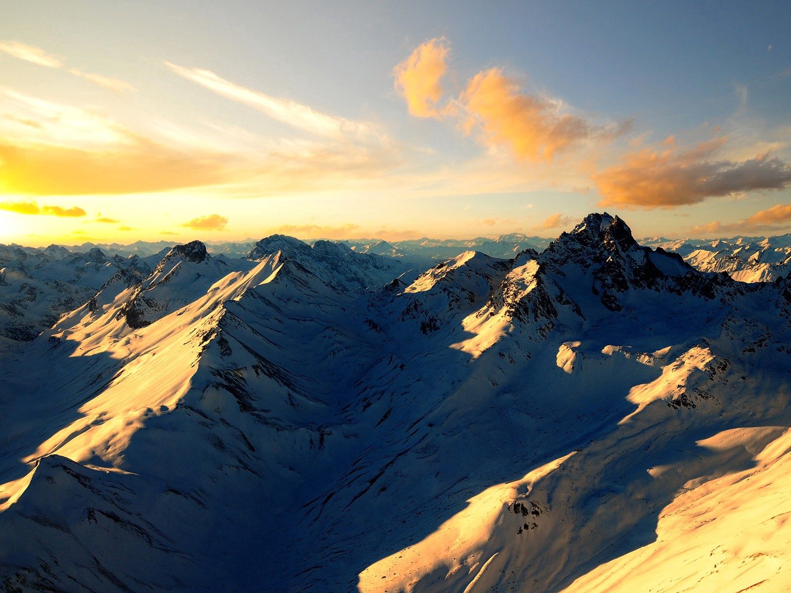 Download mobile wallpaper Snow, Vertex, Tops, Shadows, Mountains, Nature for free.