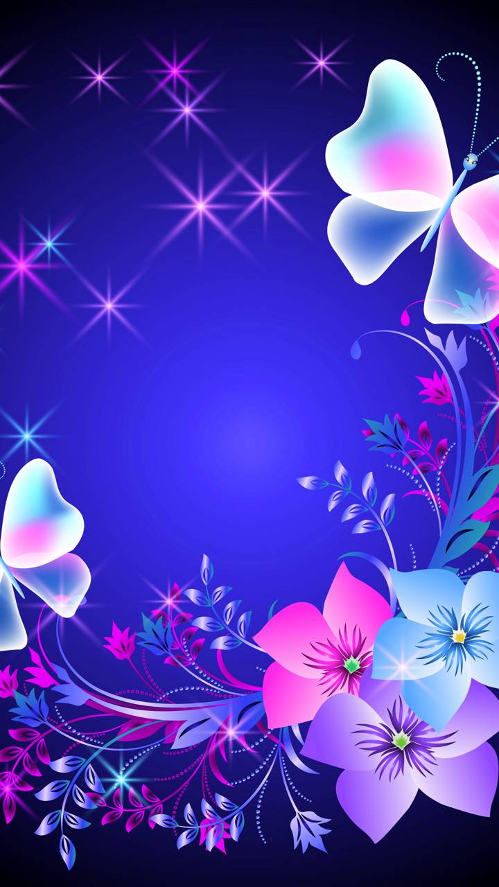 Download mobile wallpaper Flowers, Flower, Butterfly, Colorful, Artistic for free.